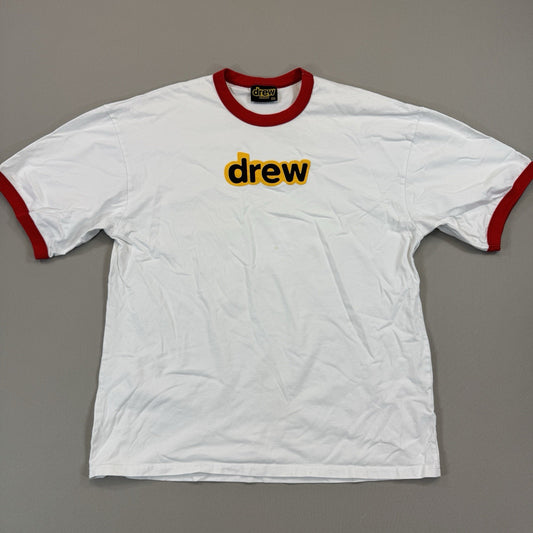 Drew House Secret SS Ringer Tee mens Oversized White Red Shirt Justin Bieber