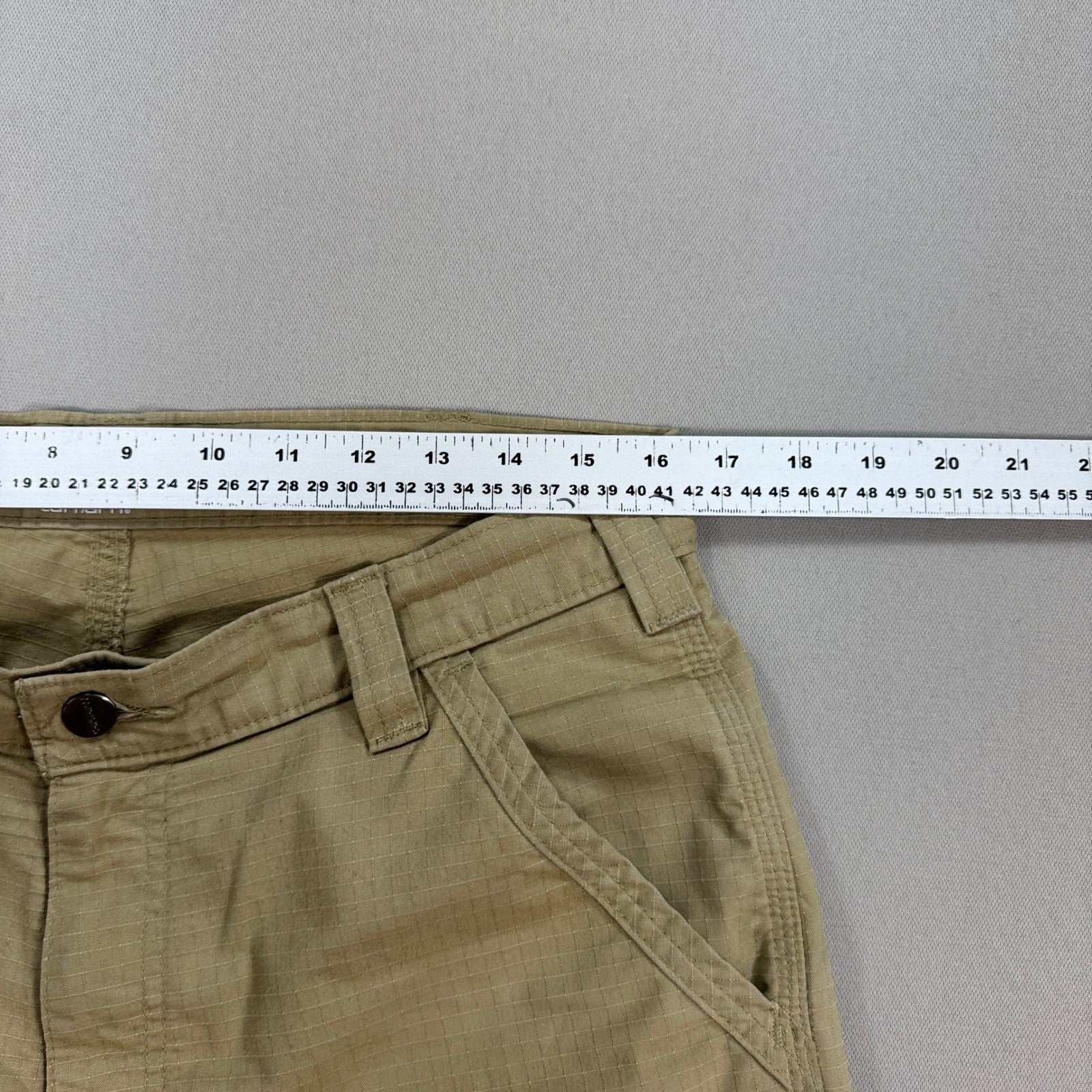 Carhartt Ripstop Cargo Shorts mens Size 33 Beige Relaxed Fit Carpenter