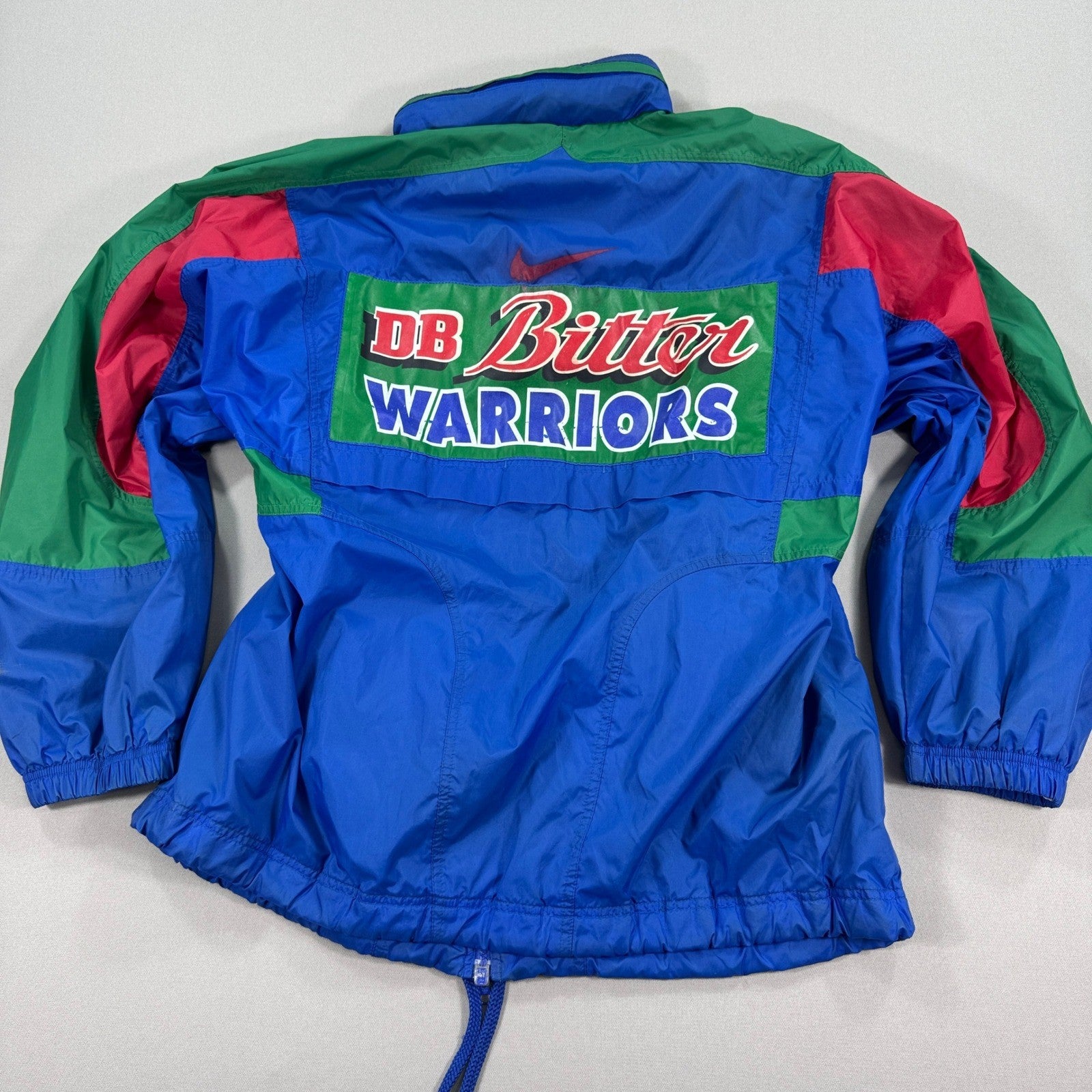 RARE Vintage Nike DB Bitter Warriors Windbreaker Jacket mens XL Blue Hooded