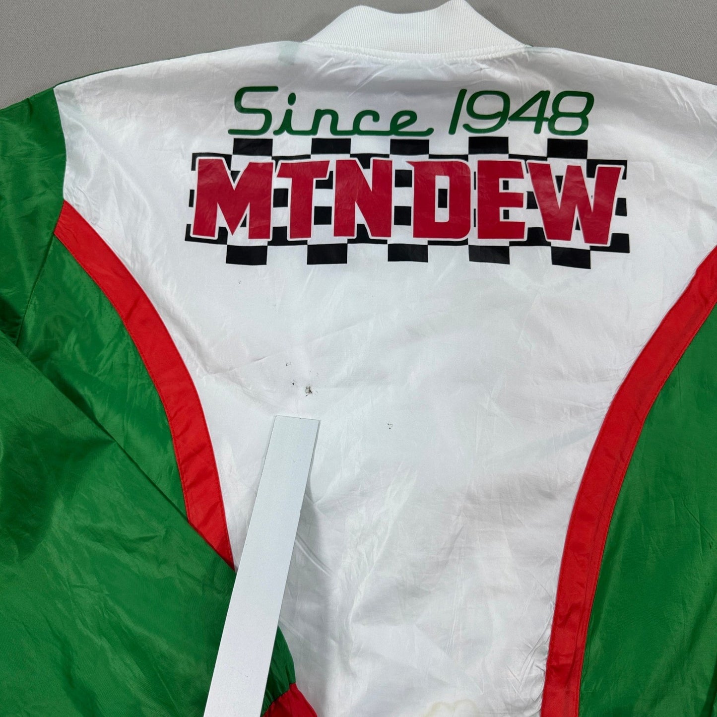 Mountain Dew Bomber Jacket Womens Large Crop Lightweight Windbreaker