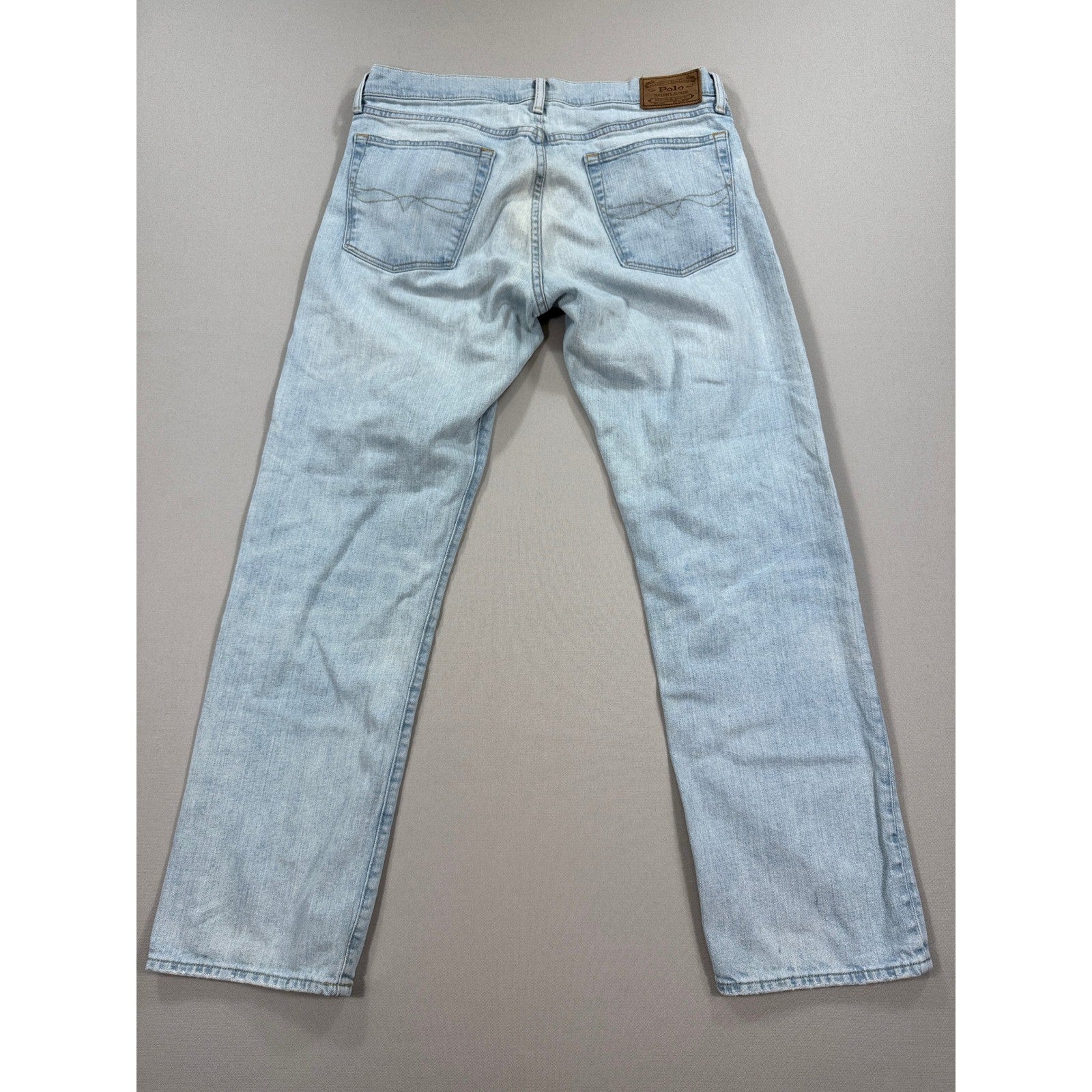 Polo Ralph Lauren mens 34x32 Denim Jeans Light Wash Relaxed Fit Casual Pants