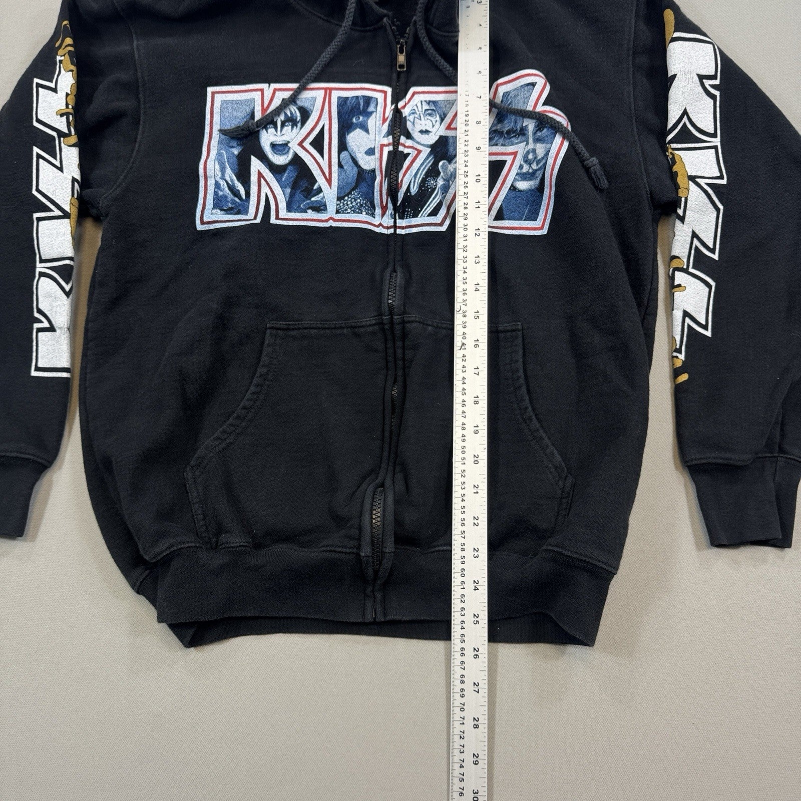 VTG Kiss Hot In The Shade Hoodie Mens Large Black Full Zip The Roxx 90's