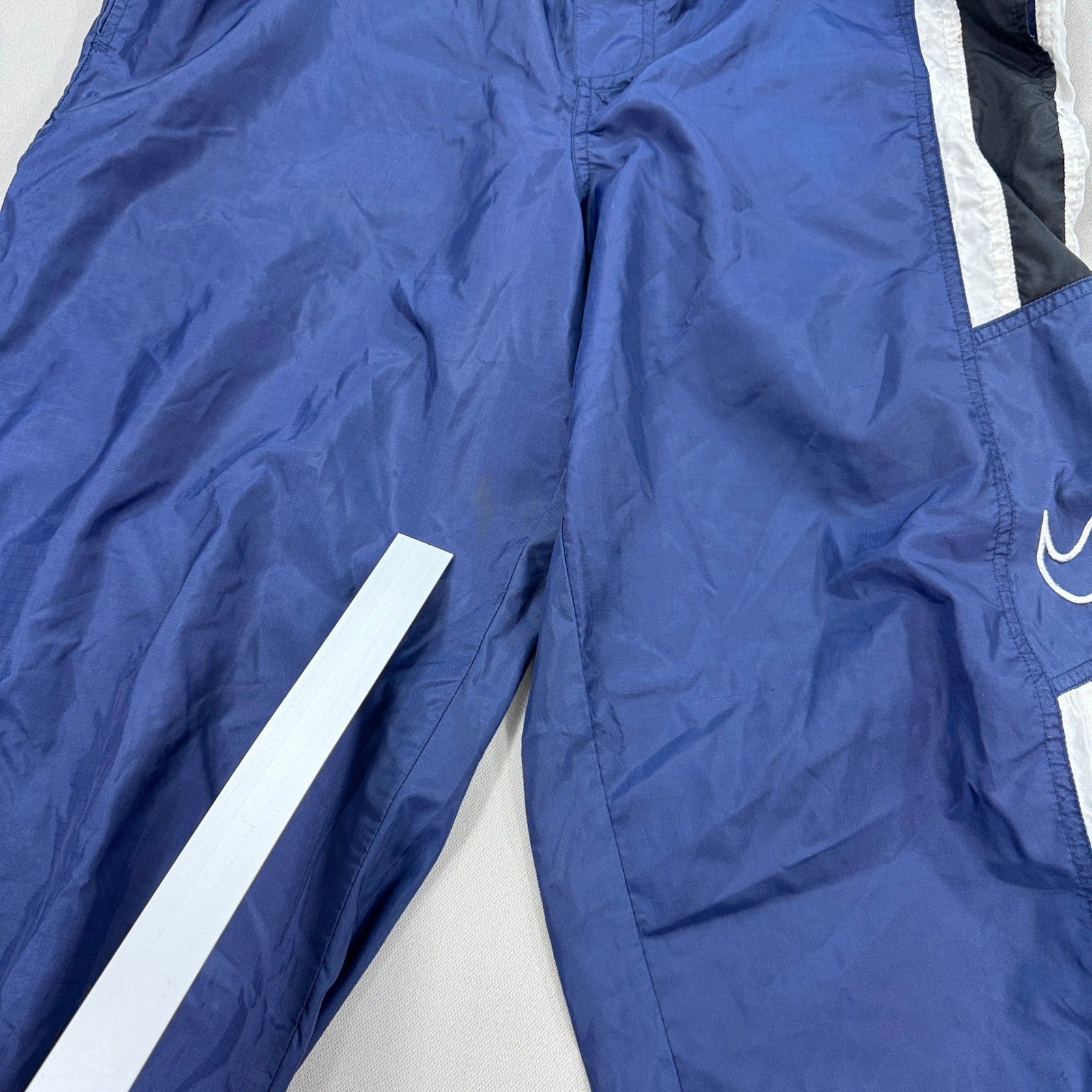 Vintage Nike Track Pants mens Large Blue Windbreaker Elastic Waist Zipped Ankle