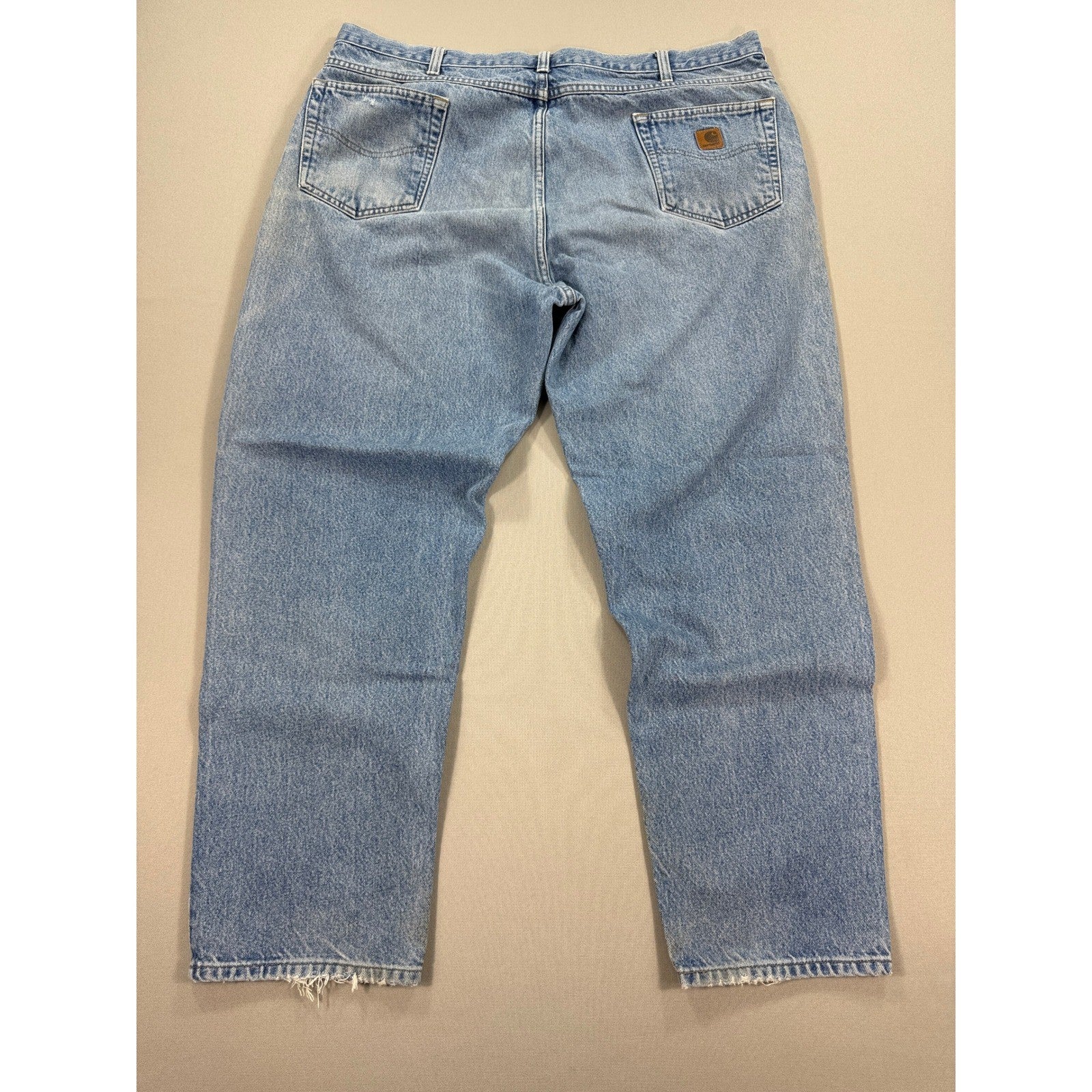 Carhartt Jeans Baggy Fit mens 40x31 Blue Denim Work Pants Grunge Distressed