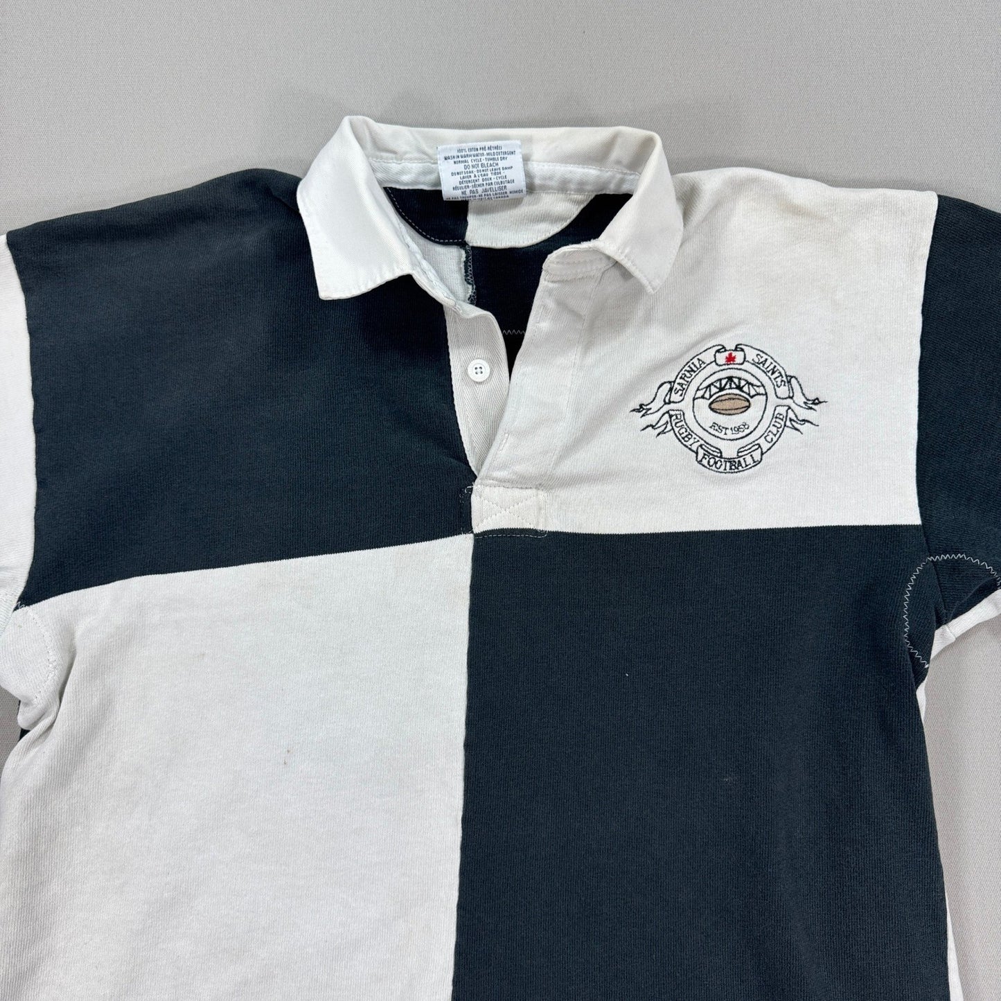 VTG Barbarian Rugby Wear Polo Shirt Sarnia Saints Football Club Mens XL Two Tone