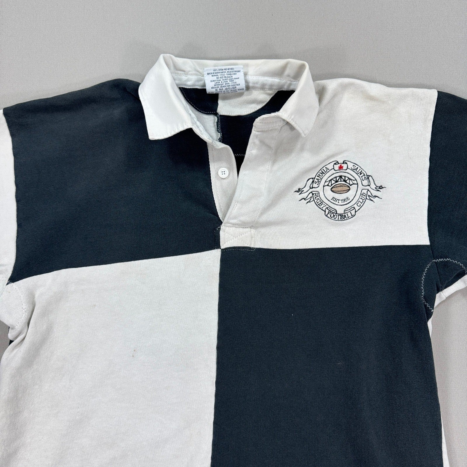 VTG Barbarian Rugby Wear Polo Shirt Sarnia Saints Football Club Mens XL Two Tone