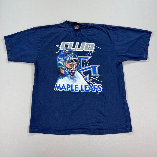 Vintage Toronto Maple Leafs Curtis Joseph Shirt NHL Hockey mens Large Navy Blue