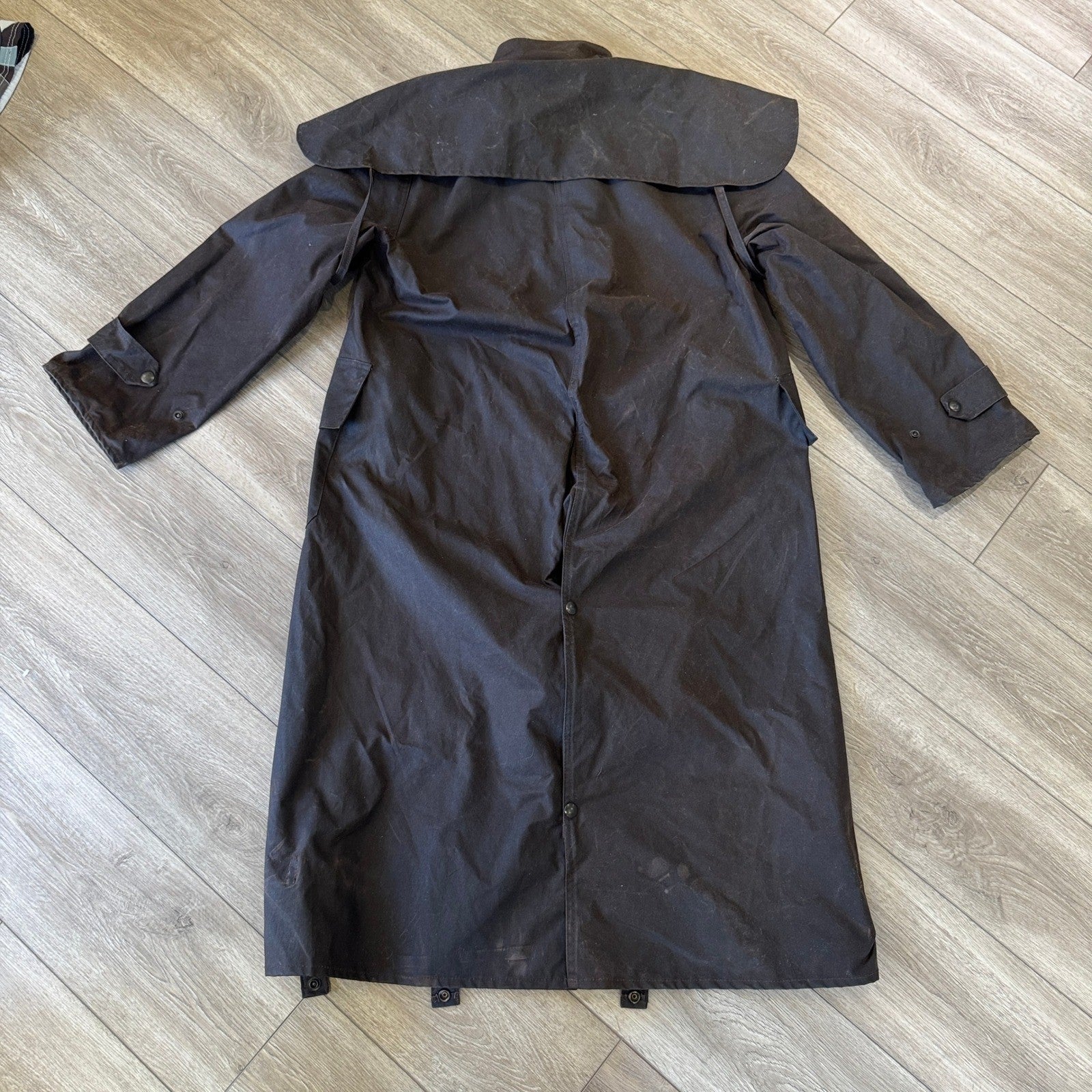 Driza Bone Vintage Australian Coat Waxed Oilskin mens Medium Duster Dark Brown