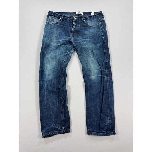 Naked & Famous Denim Jeans Super Guy Catechu Selvedge Indigo mens Size 36 Blue