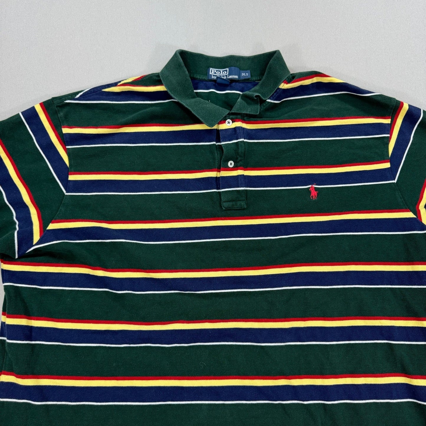 Polo by Ralph Lauren Polo Golf Shirt mens Size 3XLT Green Stripe Short Sleeve
