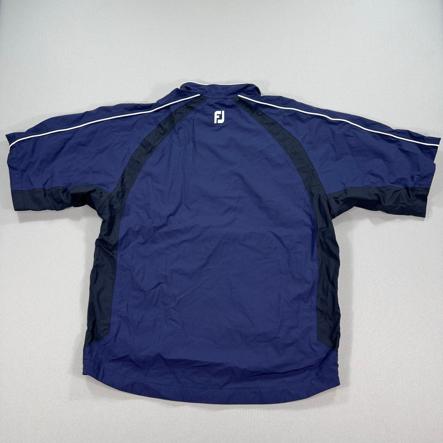FootJoy DryJoys Tour Collection Short Sleeve Jacket mens M Blue 1/2 Zip