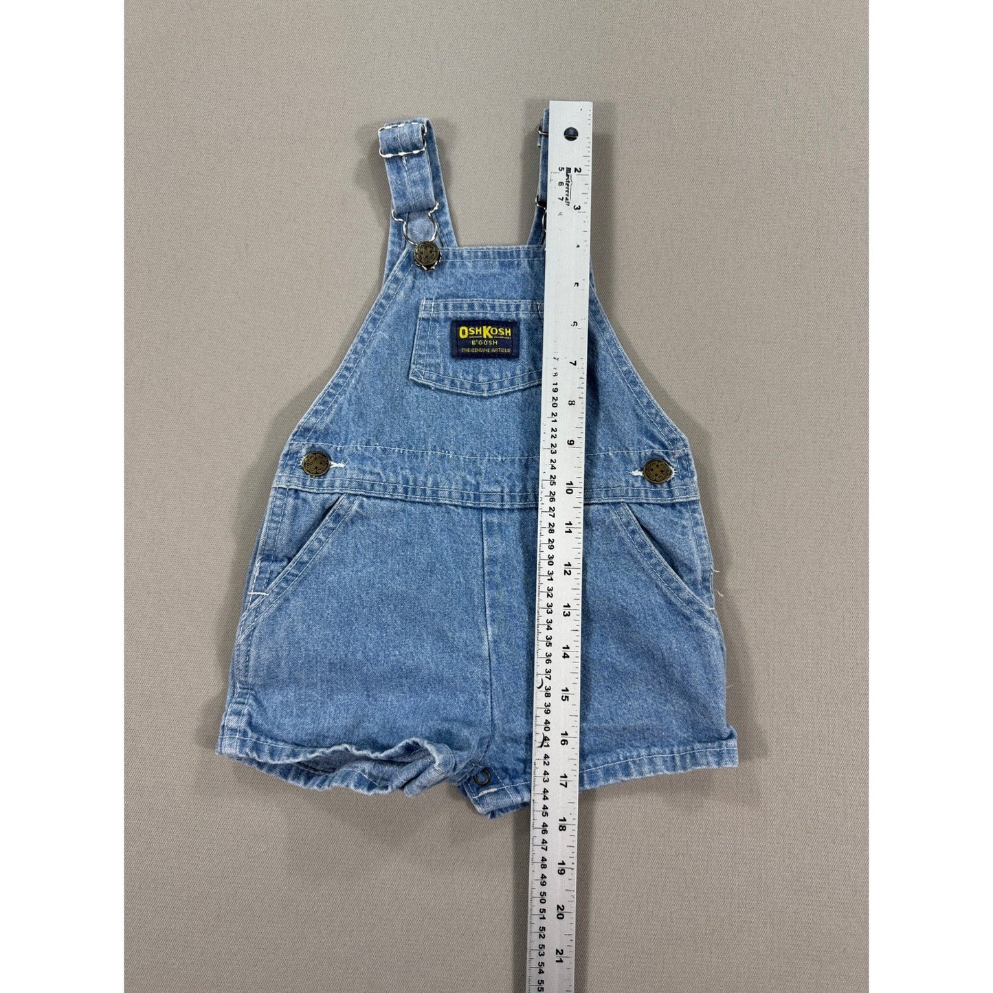 Vintage OshKosh B'gosh Bubble Vestbak Romper Baby Girl's Size 24M Denim