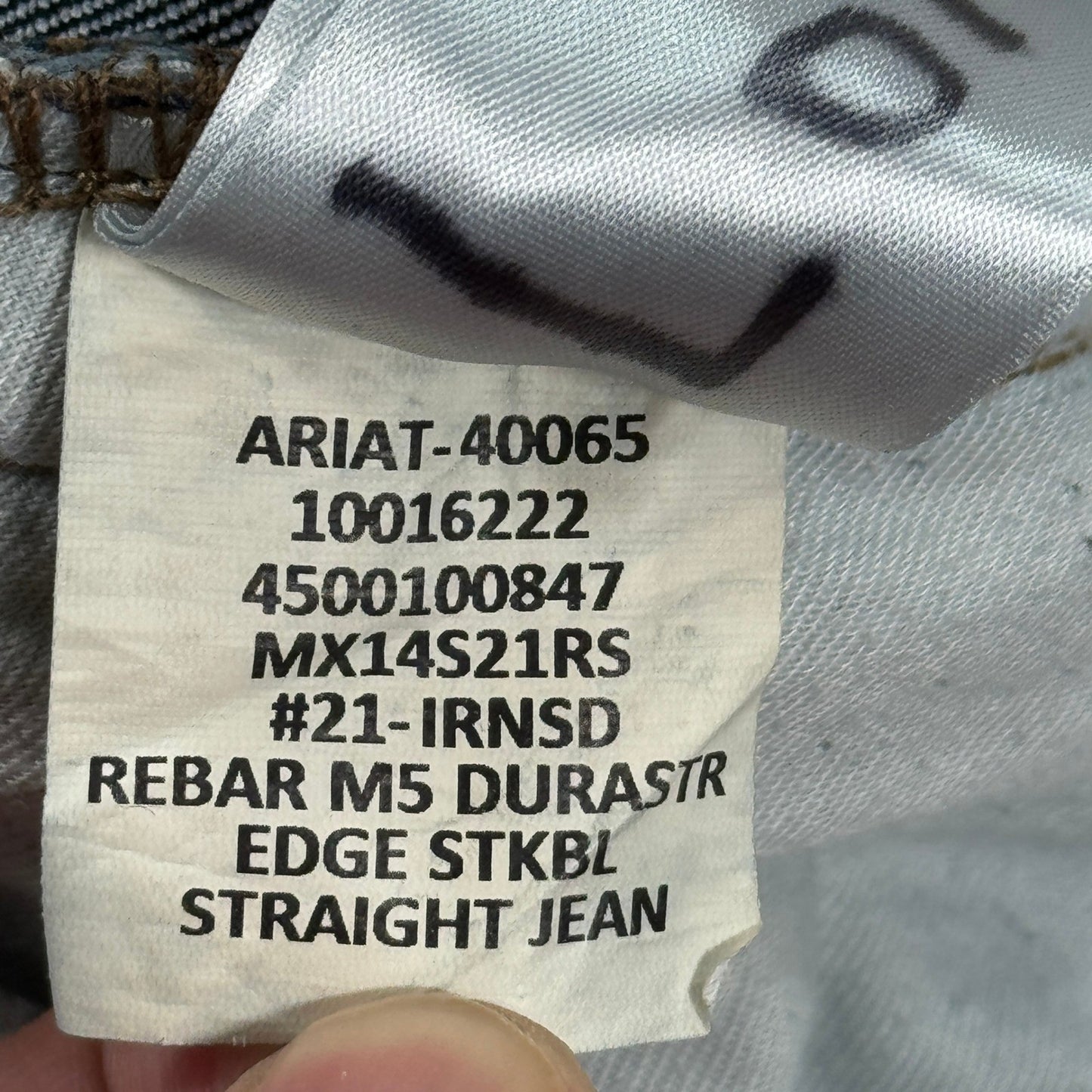 Ariat Rebar M5 Jeans DuraStretch Edge Stackable Straight Leg mens Blue Denim