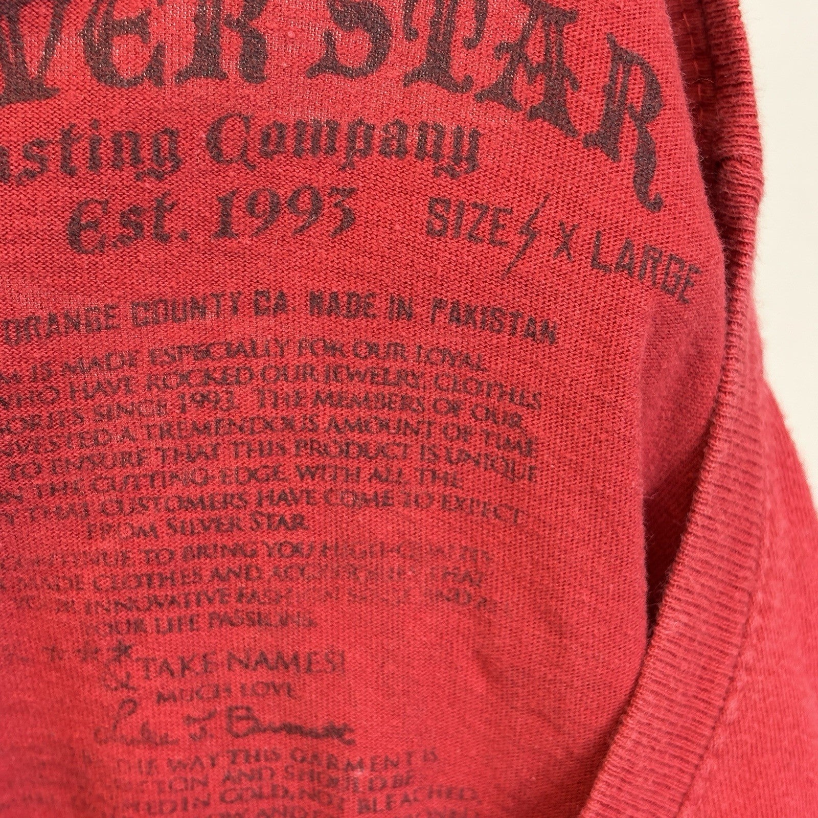 Silver Star Casting Y2K Manny Pacquiao Boxing T-Shirt mens XL Red Graphic Tee