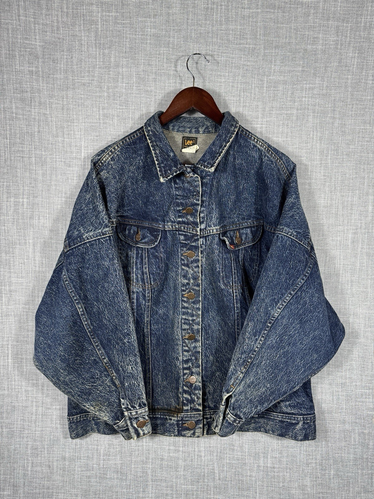 Vintage Lee Riders Jean Jacket Denim Trucker 80s 153438 Mens Size M Made In USA