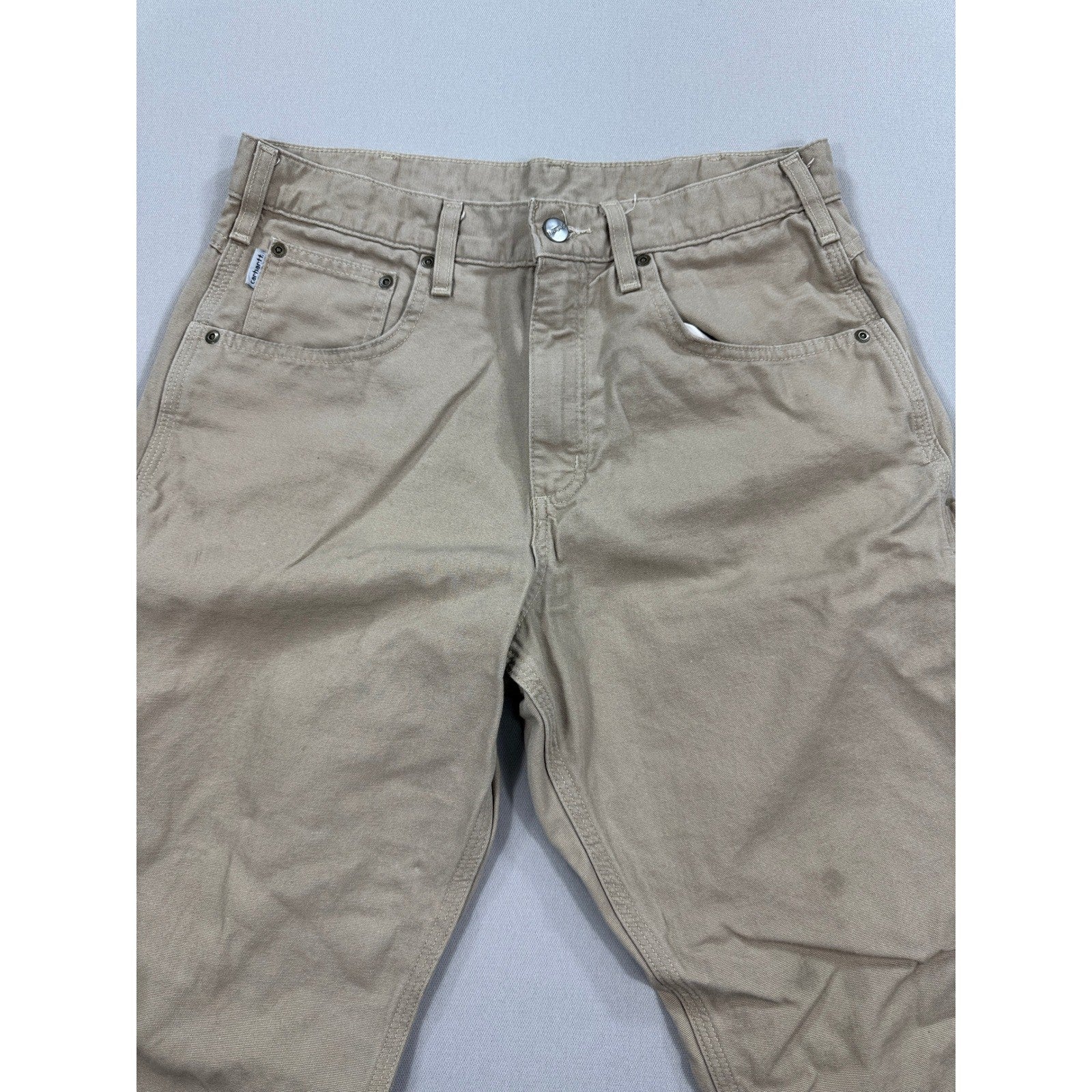 Carhartt Carpenter Pants mens 32x30 Beige Utility Workwear Trousers