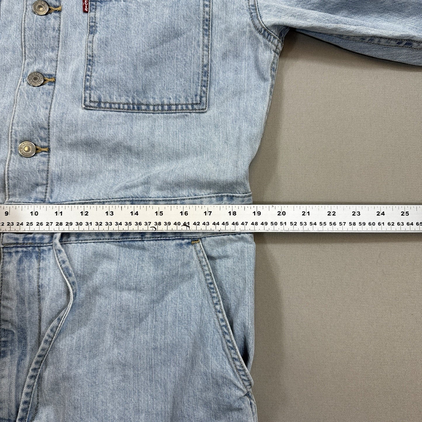 Levi's Iconic Jumpsuit Womens Small Light Wash Denim Coverall Utility Relaxed