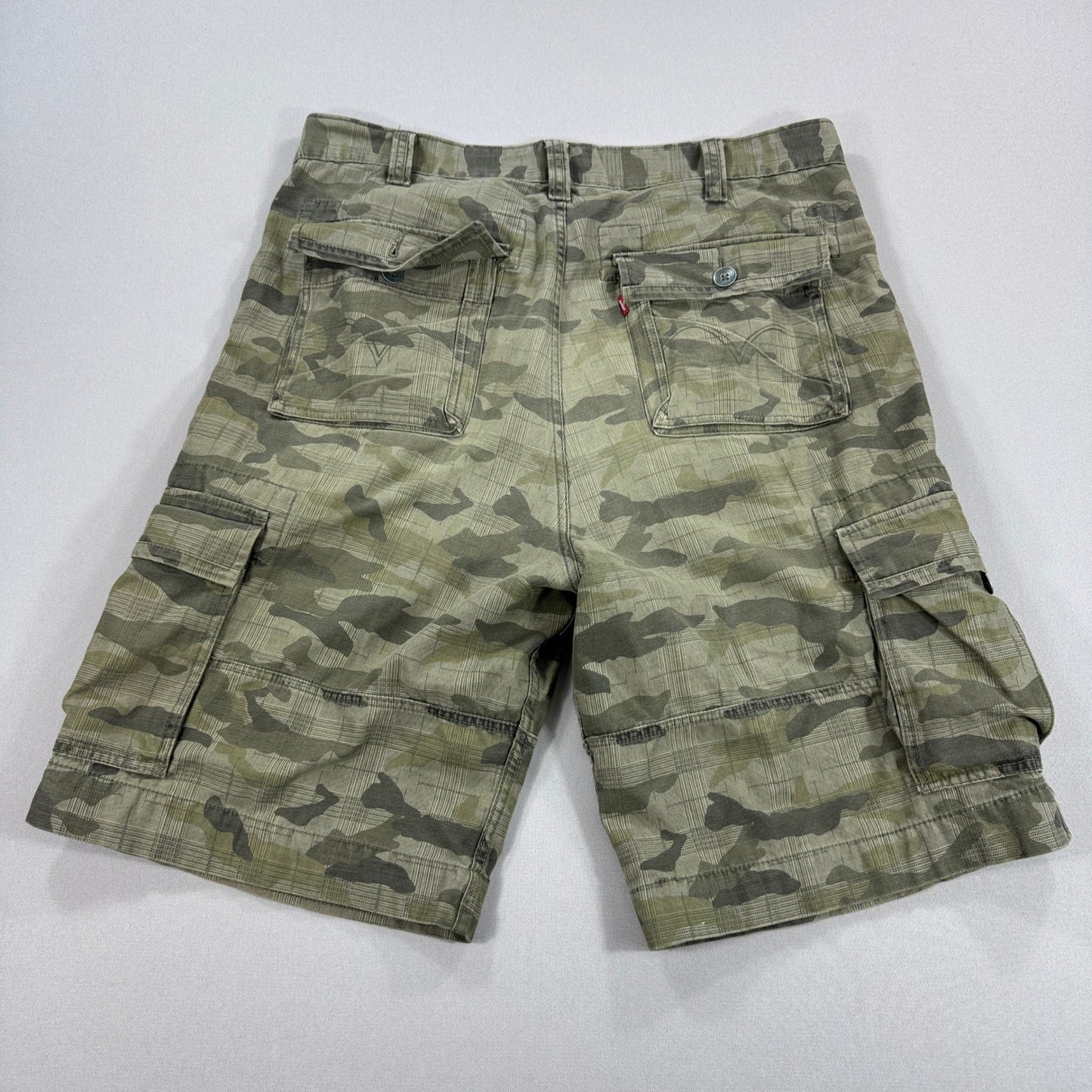 Levi's Originals Cargo Shorts Men's Size 38 Camo Green Red Tab Workwear Baggy