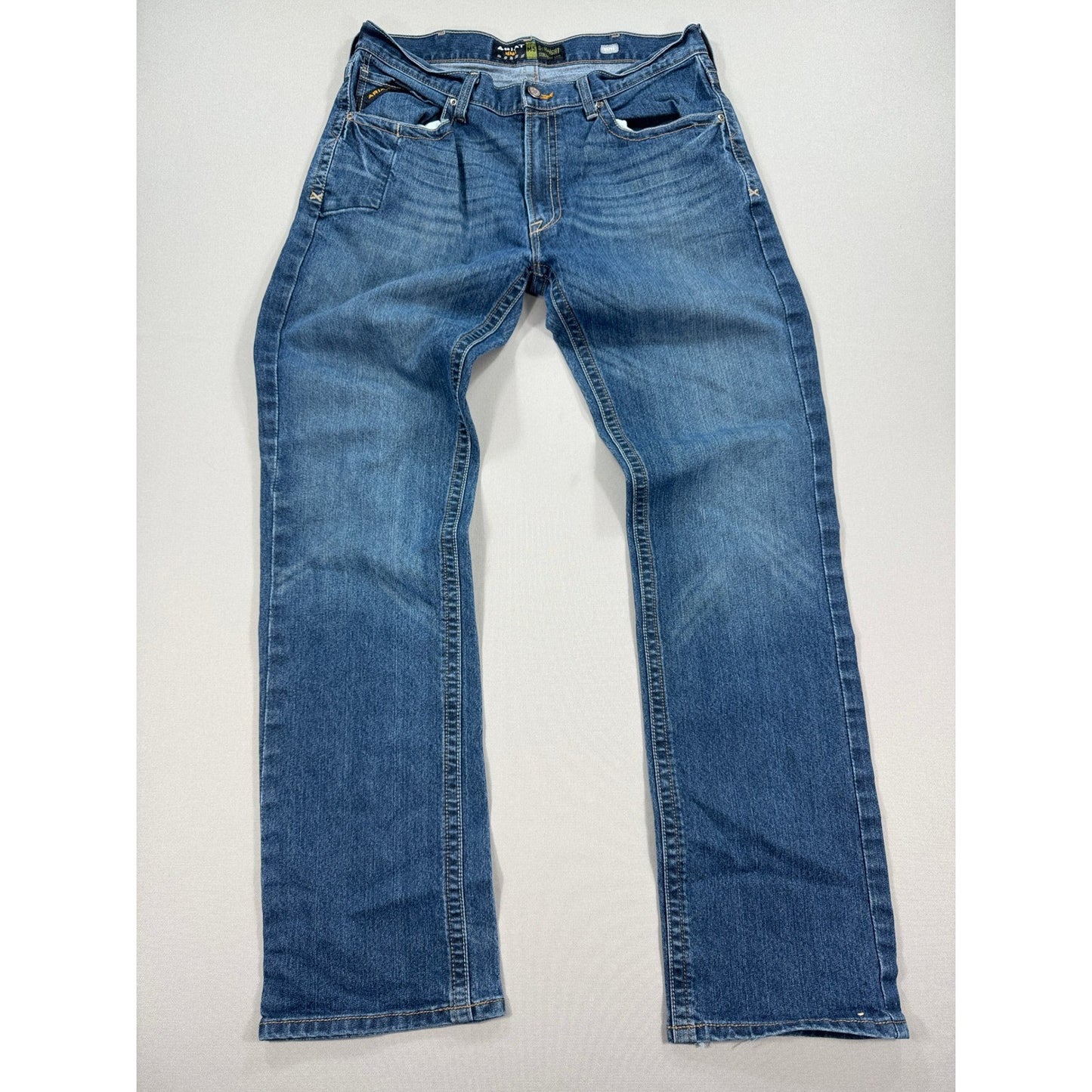 Ariat Rebar M5 Jeans DuraStretch Edge Stackable Straight Leg mens Blue Denim
