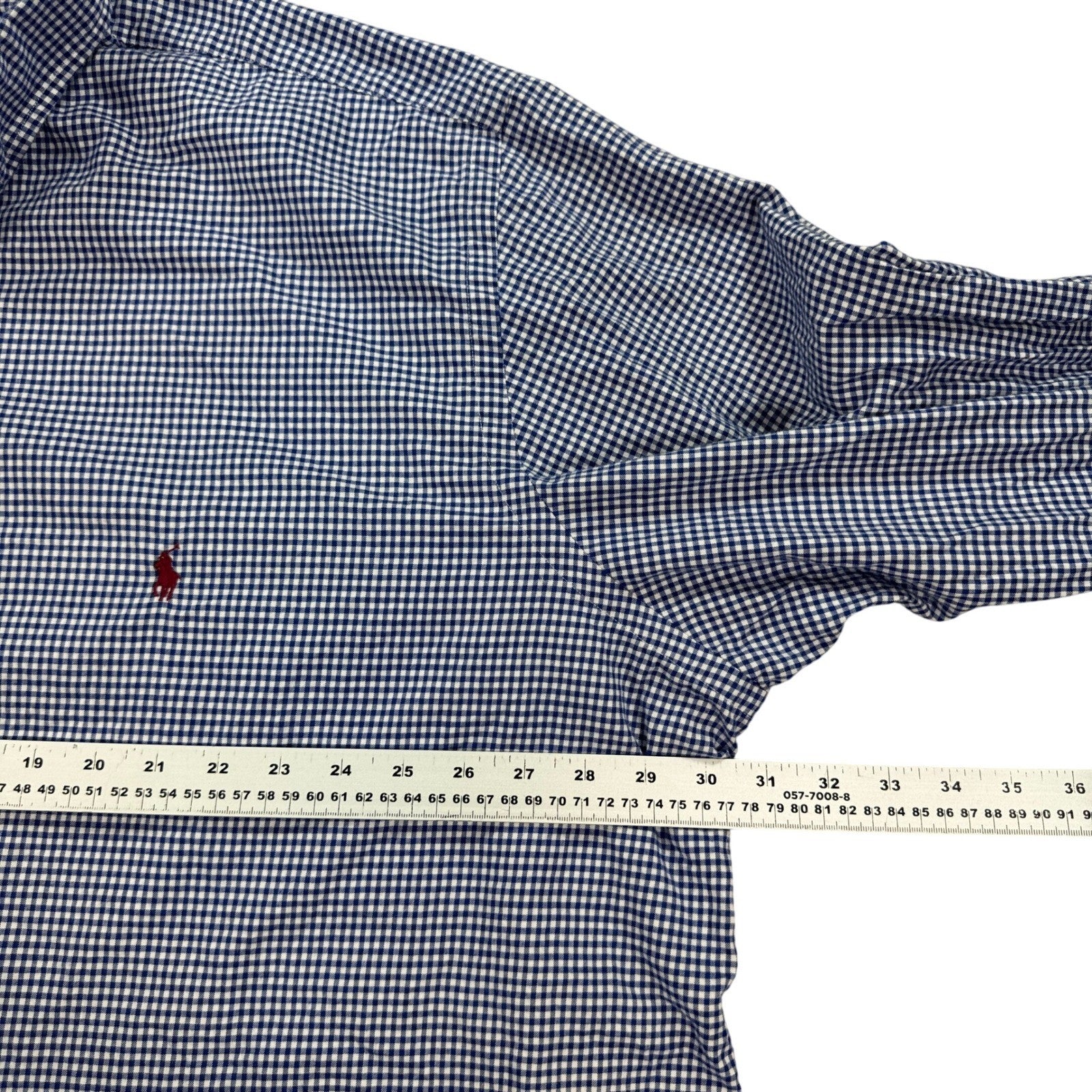 Ralph Lauren Shirt Gingham Button Down Long Sleeve mens 4XLT Blue Classic Fit
