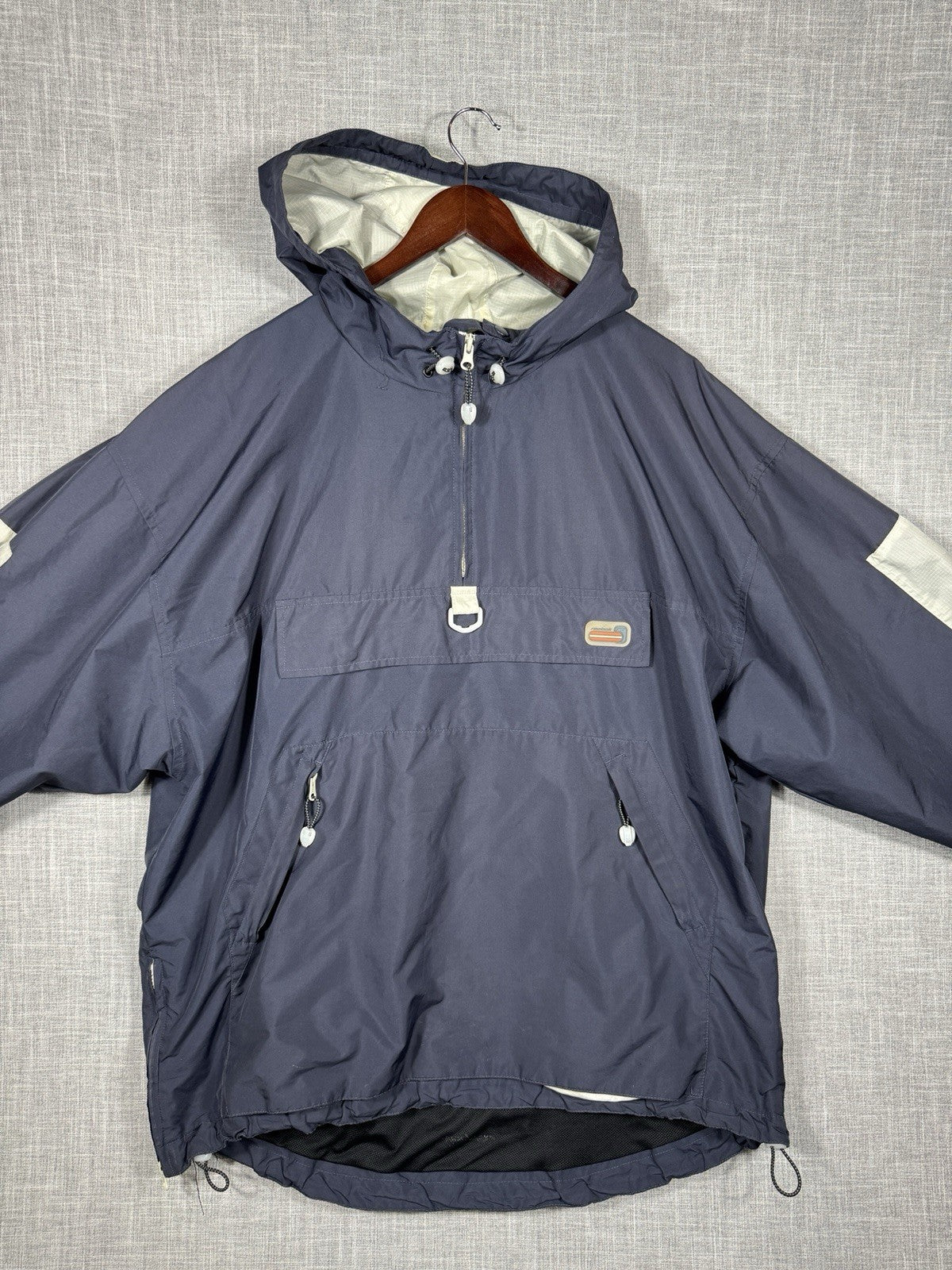 Vintage Reebok Windbreaker Jacket Pullover Oversized Blue Mens XL