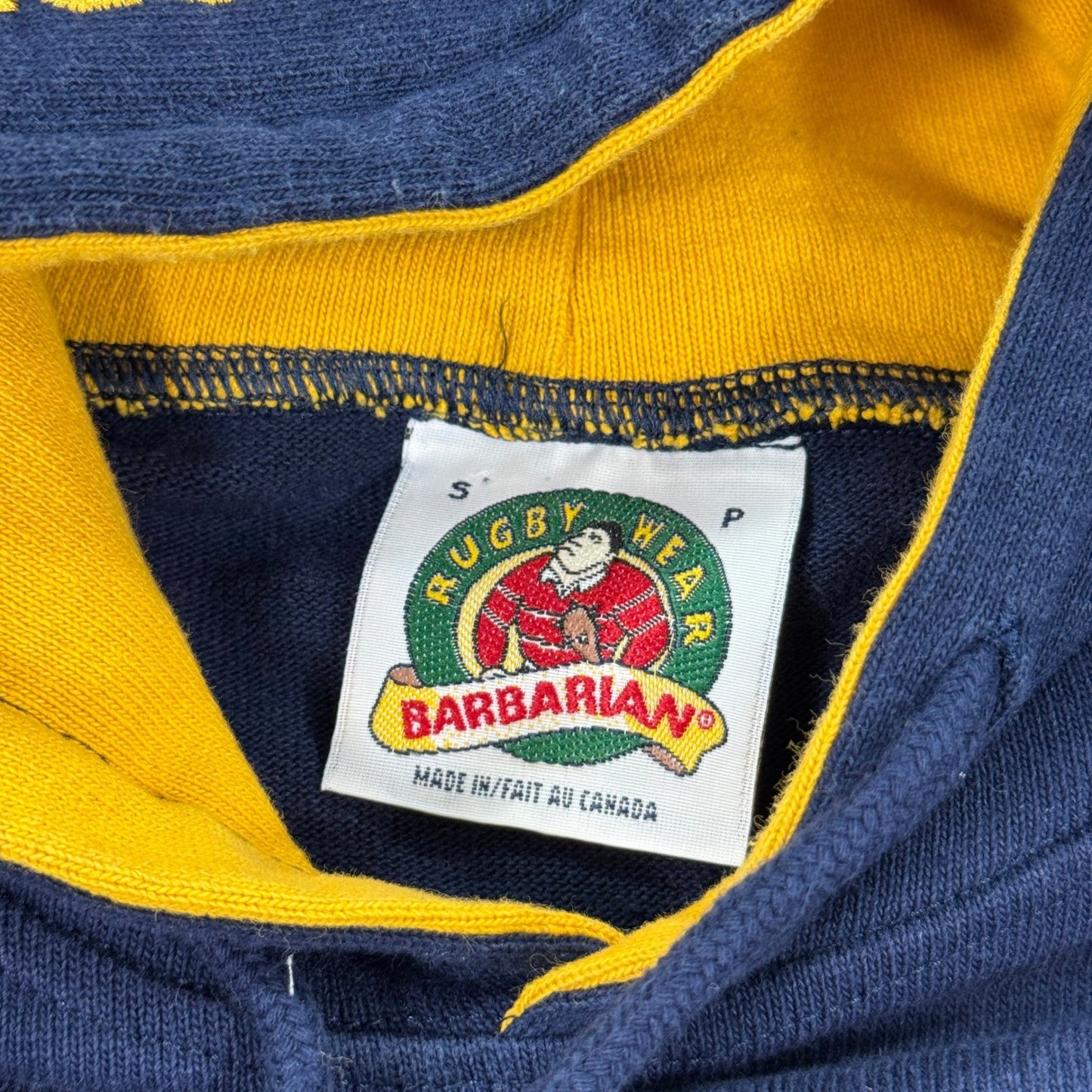 Barbarian Rugby Wear Hoodie Kangaroo Pouch Pullover Made In Canada mens Small