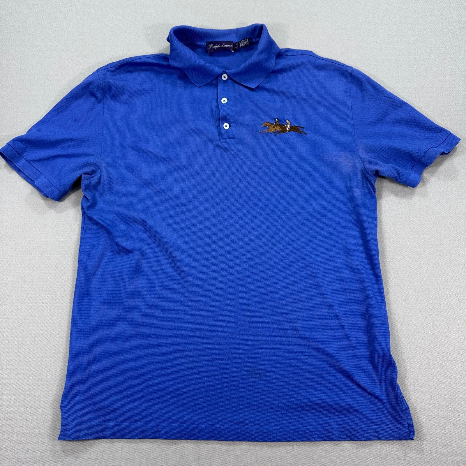 Polo Ralph Lauren Purple Label Polo Shirt Blue mens Large Made In Italy