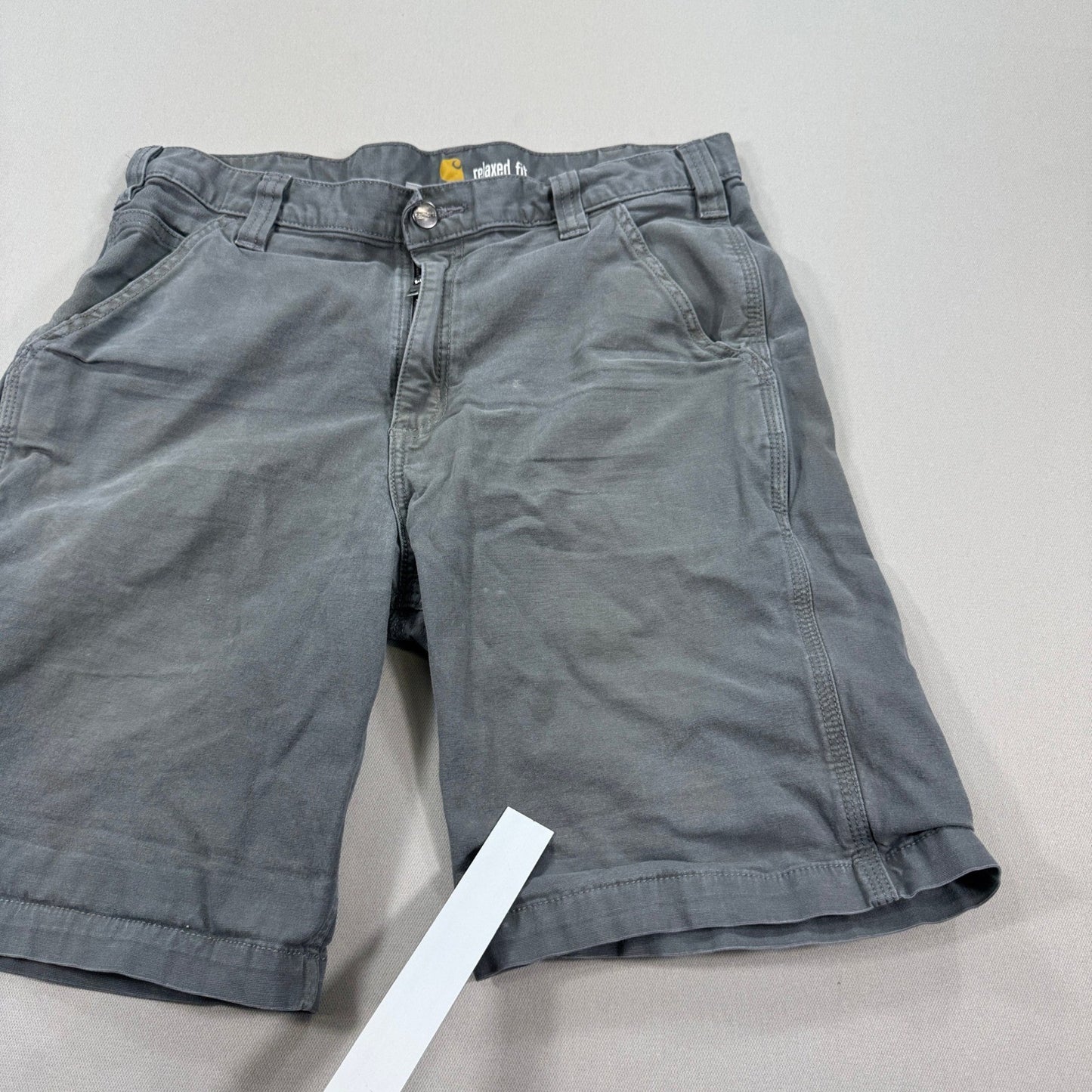 Carhartt Relaxed Fit Work Shorts Canvas Rugged Flex mens Size 34 Gray Ripstop