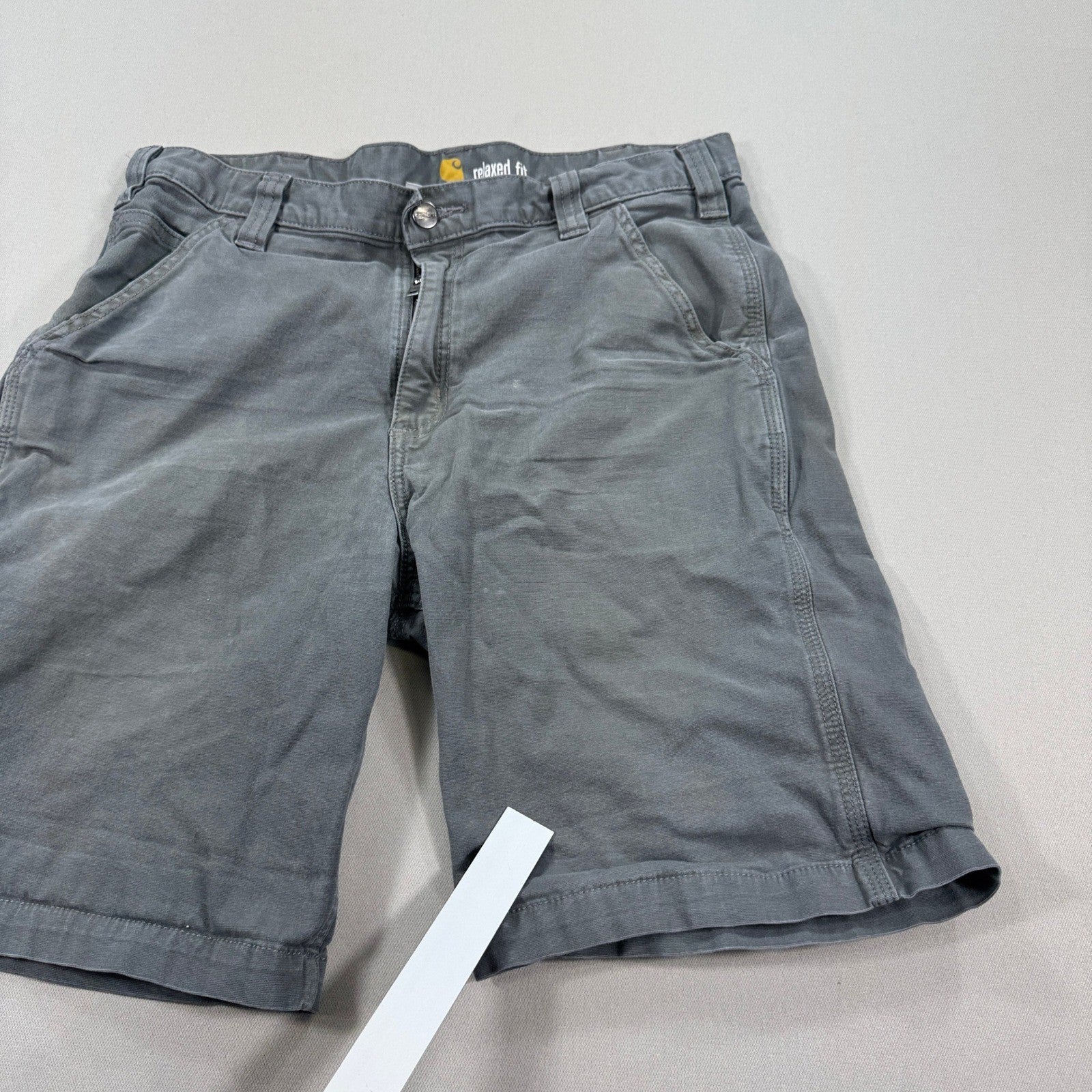 Carhartt Relaxed Fit Work Shorts Canvas Rugged Flex mens Size 34 Gray Ripstop
