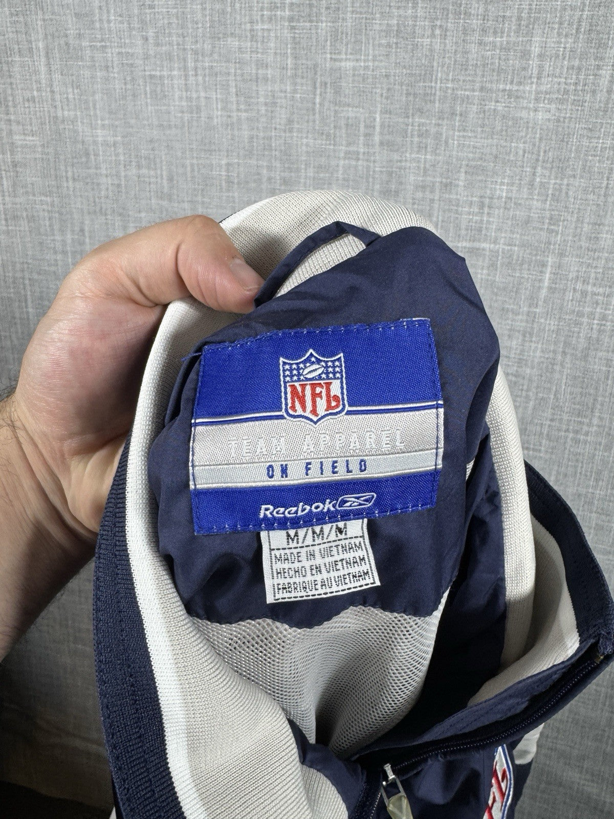 Adidas NFL Team Apparel On Field Windbreaker Full Zip Size Medium Navy Blue