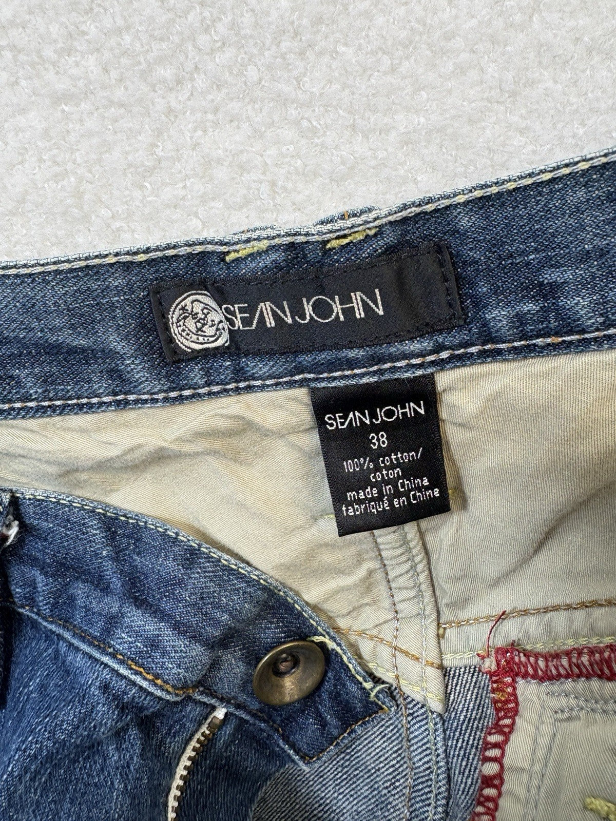 Sean John Jeans Y2K Mens 38 Baggy Blue Denim Straight Leg Relaxed Fit