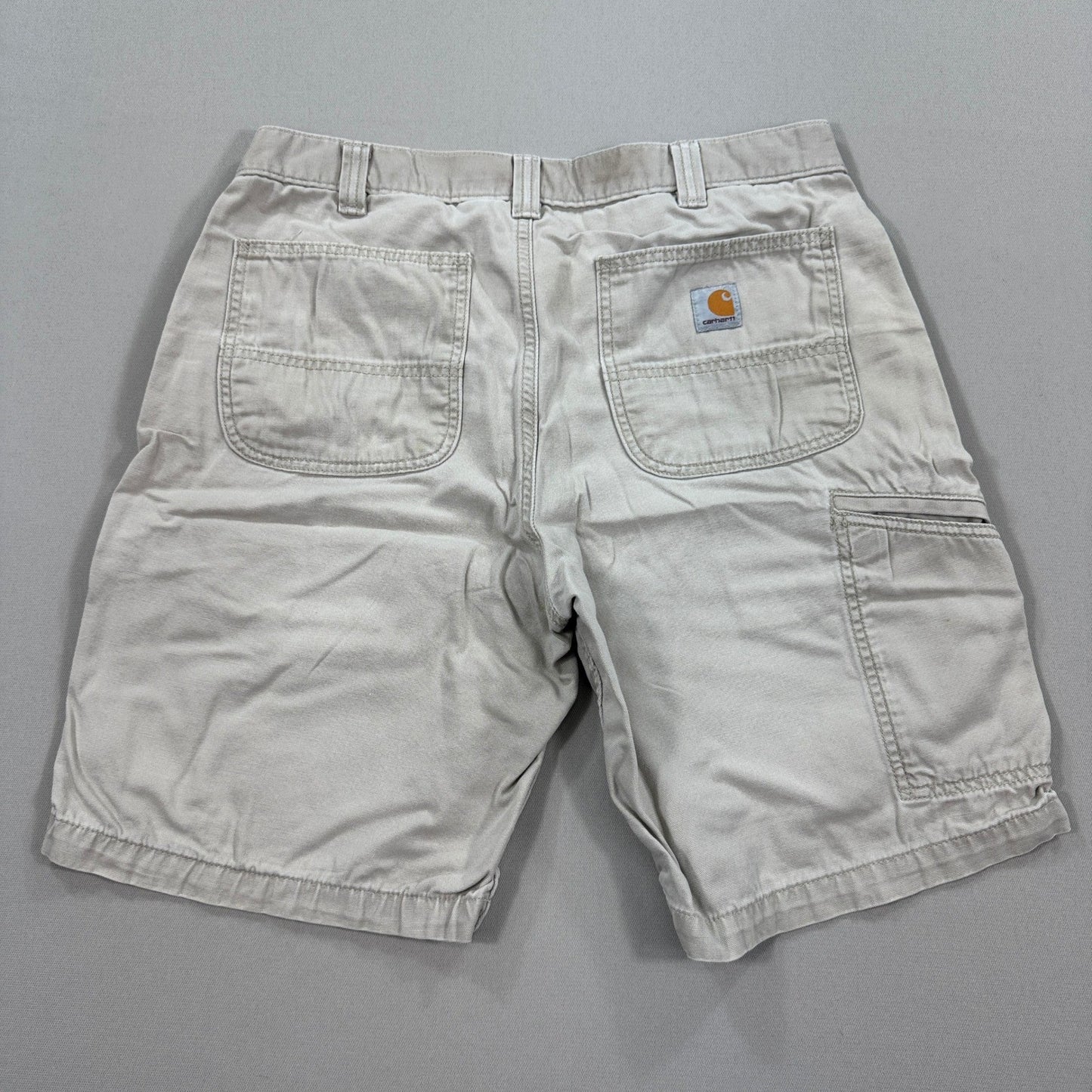 Carhartt Relaxed Fit Tan Canvas Work Shorts mens 34 Rugged Heavy Duty Outdoor