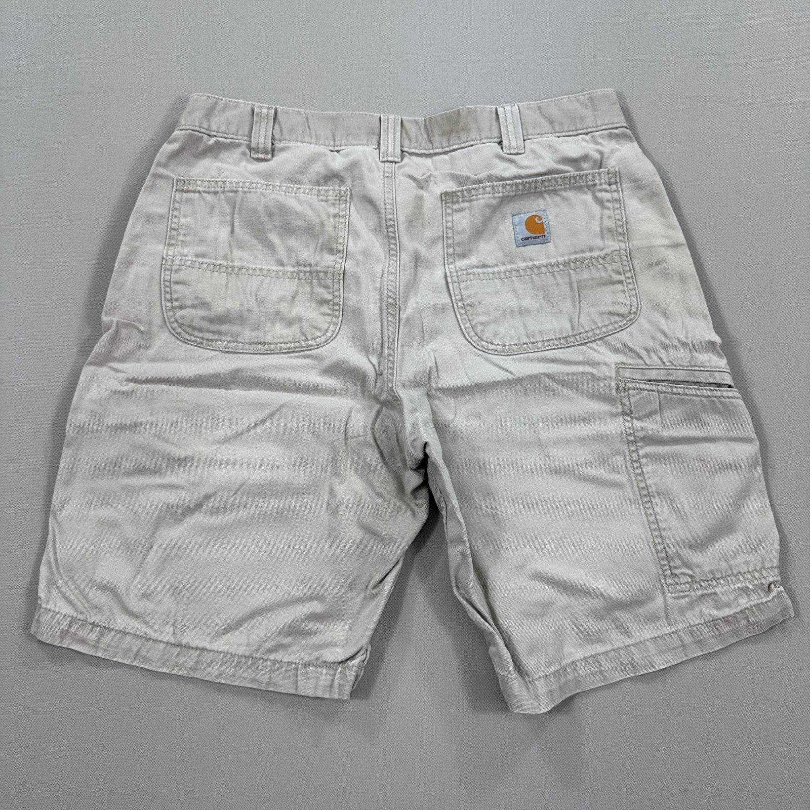 Carhartt Relaxed Fit Tan Canvas Work Shorts mens 34 Rugged Heavy Duty Outdoor