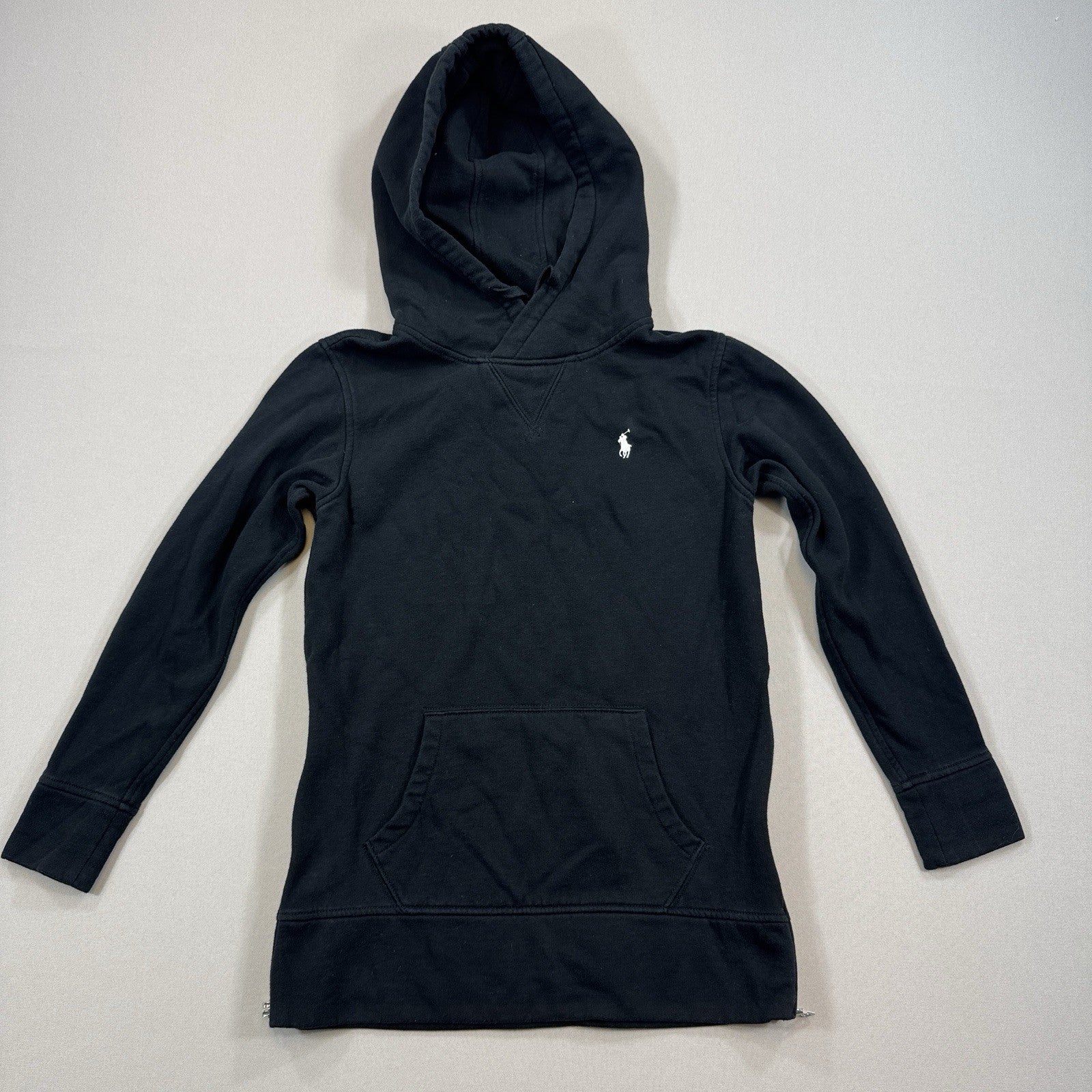 Polo Ralph Lauren Sweatshirt mens XS Black Pullover Hooded Athleisure Logo Soft