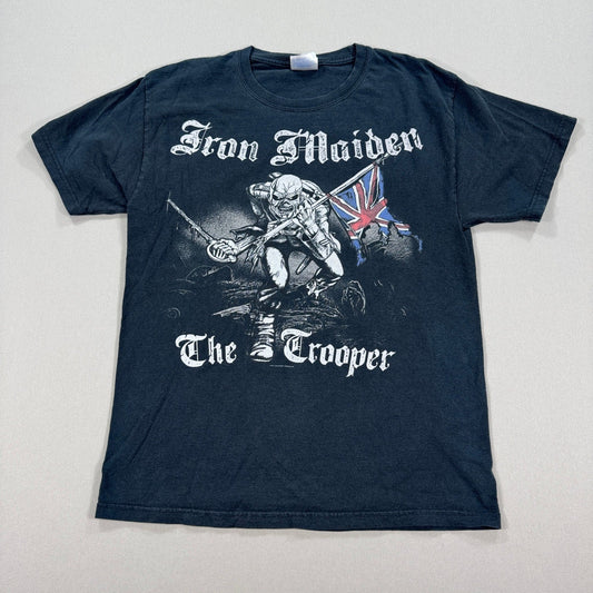 Iron Maiden The Trooper Promo Band T-Shirt mens Medium Graphic Print Faded