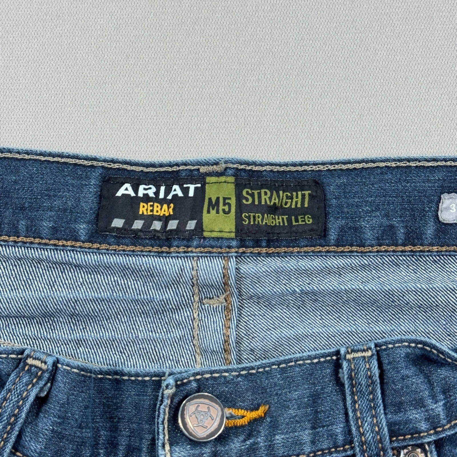 Ariat Rebar M5 Jeans DuraStretch Edge Stackable Straight Leg mens Blue Denim