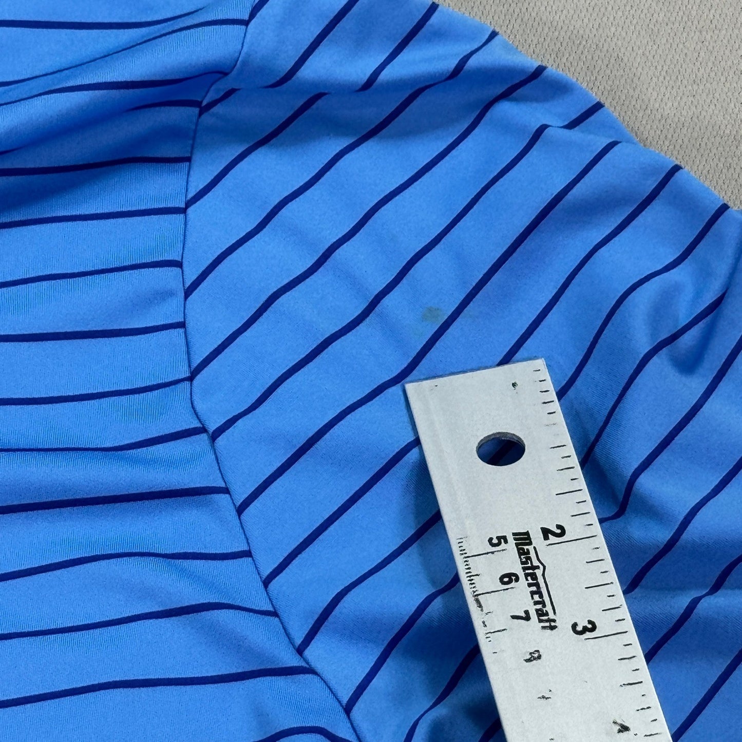 RLX Ralph Lauren Golf Polo Shirt mens XL Blue Striped Performance Stretch Sport