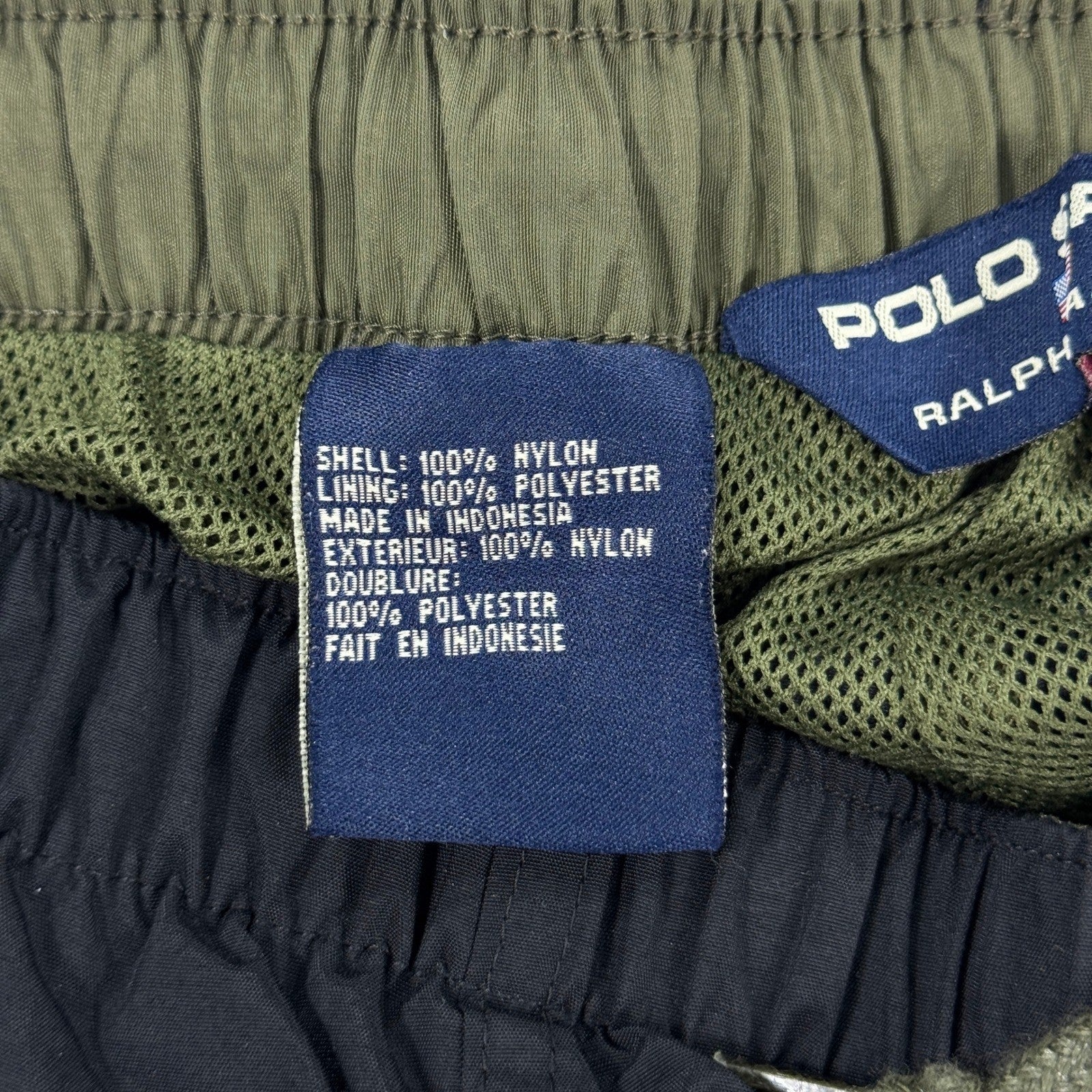 Vintage Polo Sport Ralph Lauren Track Pants Zip Leg mens Small Navy Blue Mesh