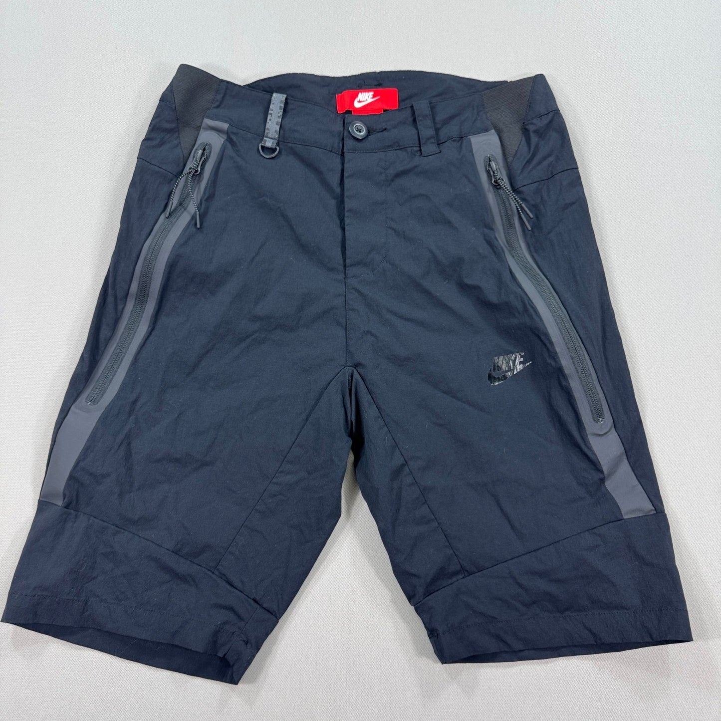 Nike Sportswear Shorts Tech Bonded Woven mens Medium Navy Blue Zipped Pockets