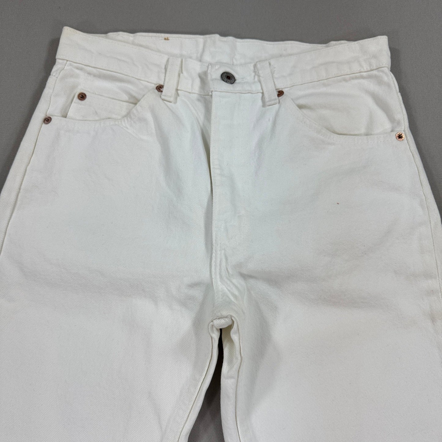 Vintage Levi's 505 Denim Jeans Womens 31x34 White Made In USA Straight Leg Y2K