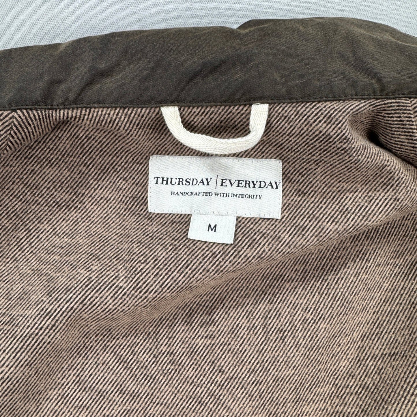 Thursday Everyday Jacket Waxed Cotton mens Medium Dark Olive Lined Heritage