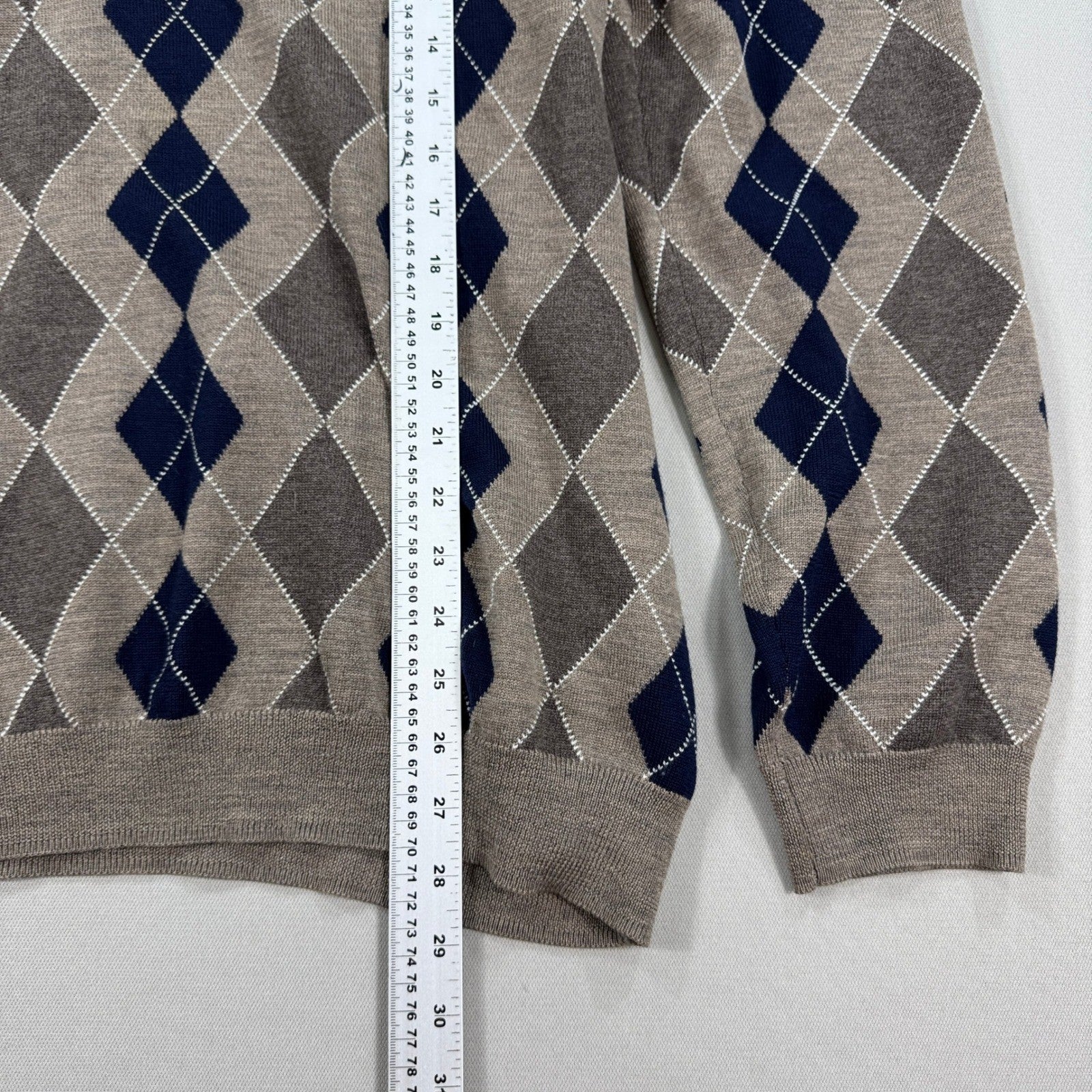 Brooks Brothers Sweater Extra Fine Italiano Merino Wool Argyle mens XL Knitted