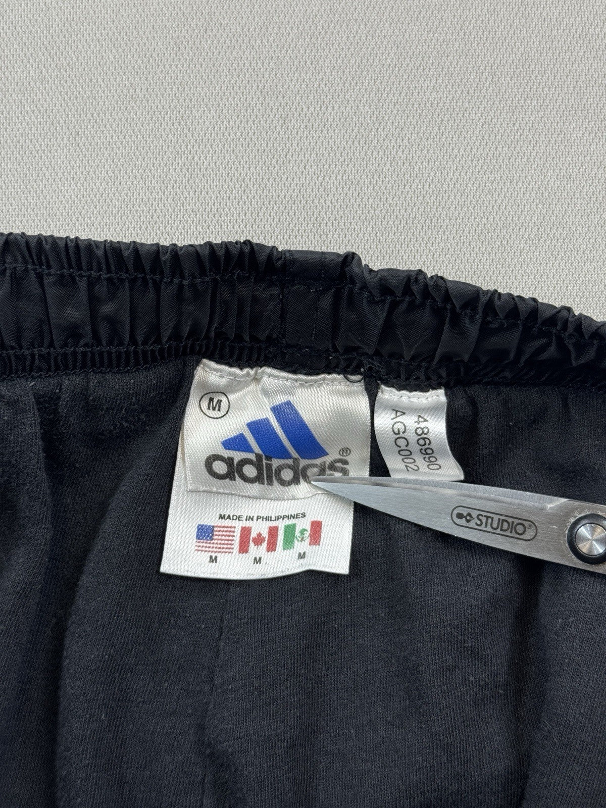 Vintage 90s Adidas Track Pants mens Medium Black Windbreaker Y2K Baggy Lined