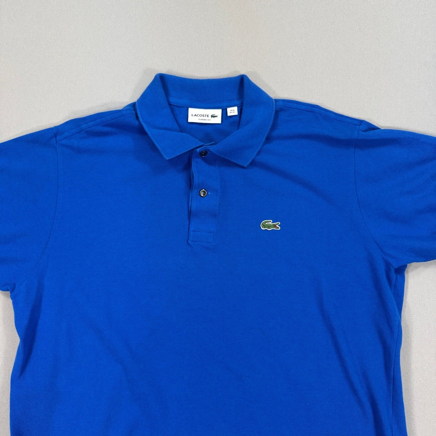 Lacoste Polo Shirt mens XL Blue Classic Fit Short Sleeve Collar Casual Top