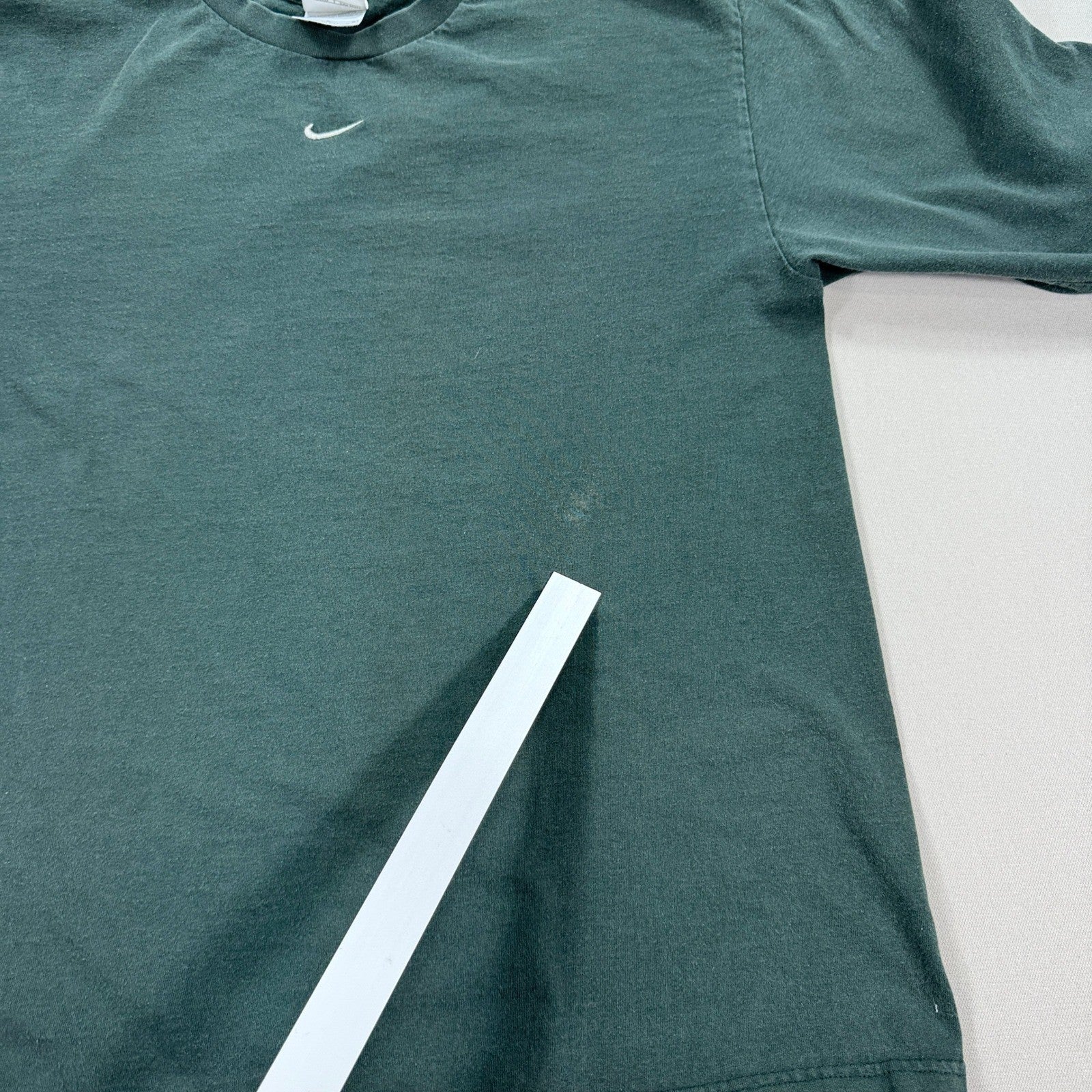 Vintage Y2K Nike Shirt mens Large Green Sage Center Swoosh Long Sleeve Pullover