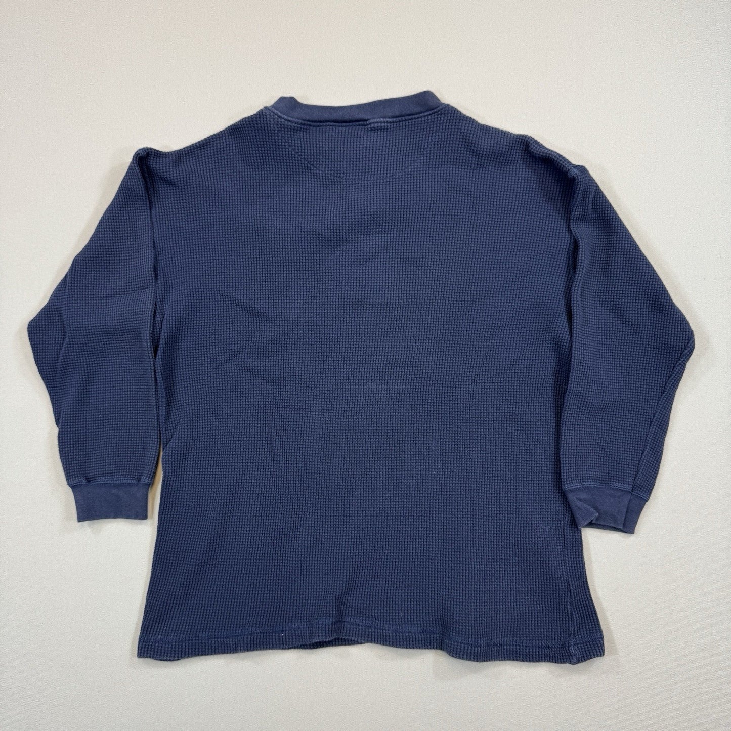 Vintage 90s Disney mens S/M Blue Polo Shirt Mickey Explorer Henley Pullover