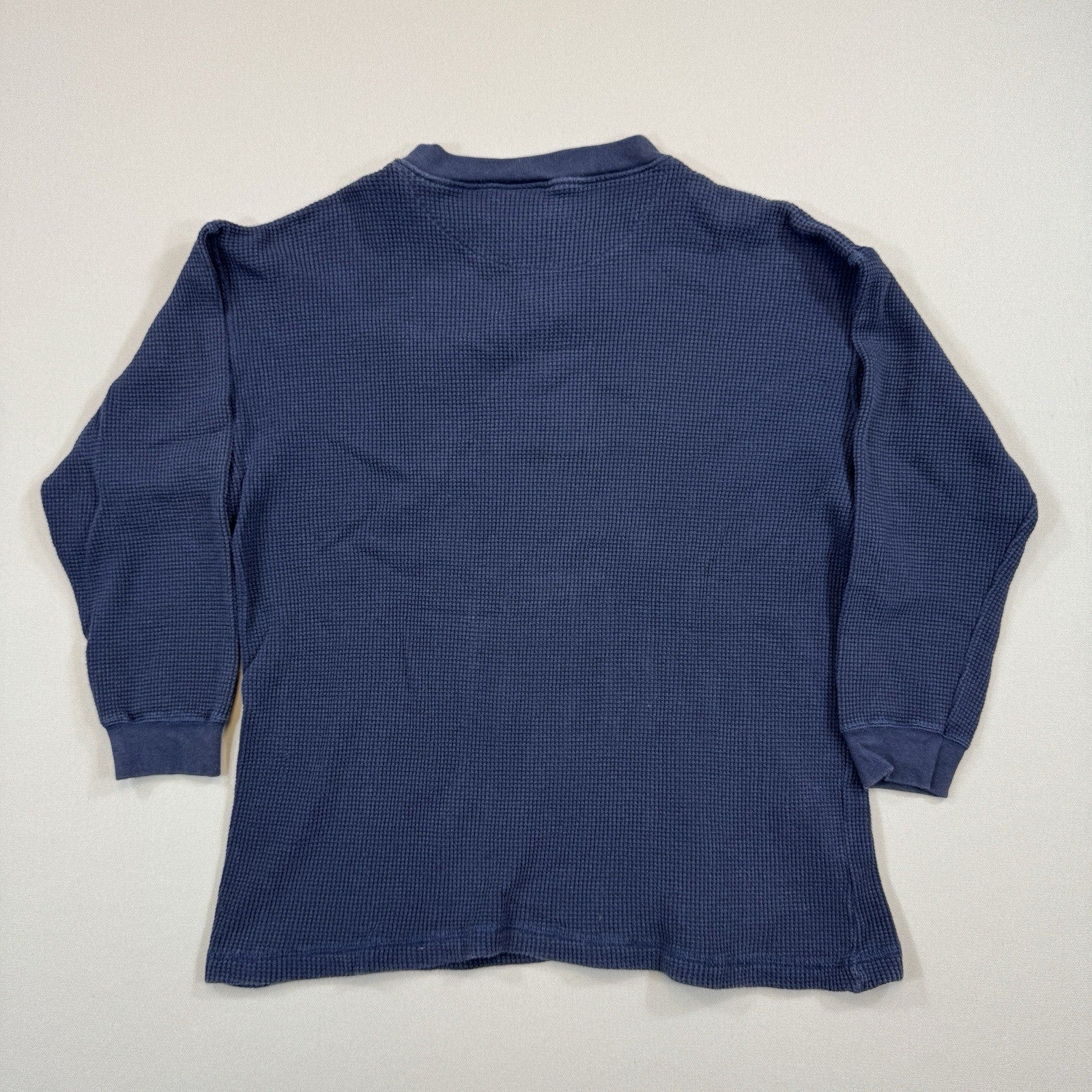 Vintage 90s Disney mens S/M Blue Polo Shirt Mickey Explorer Henley Pullover