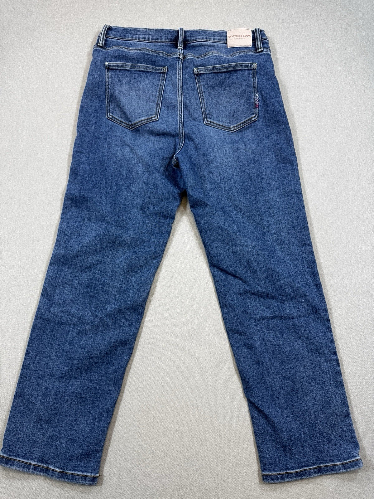 Scotch & Soda Amsterdam Jeans Womens Size 12 Blue Denim Loose Fit Tapered Baggy