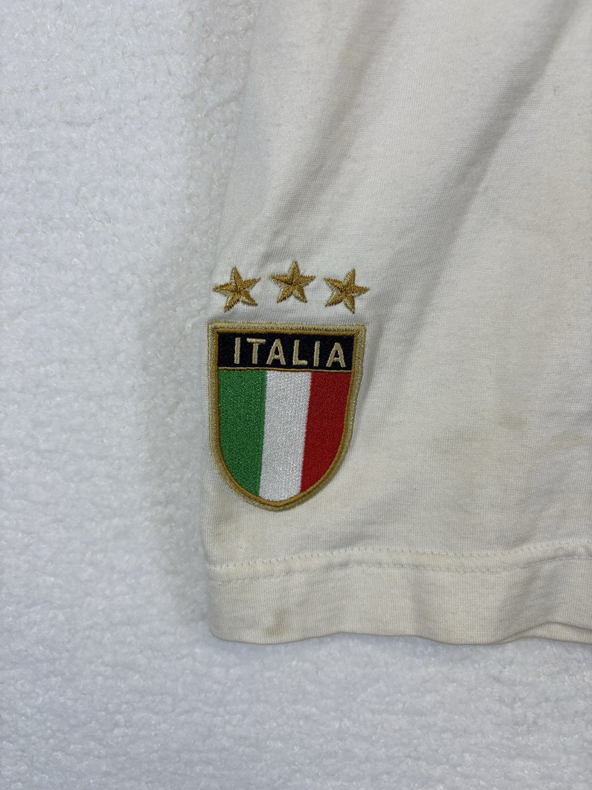 Puma Italia White Polo Shirt Mens Large Gold Lettering