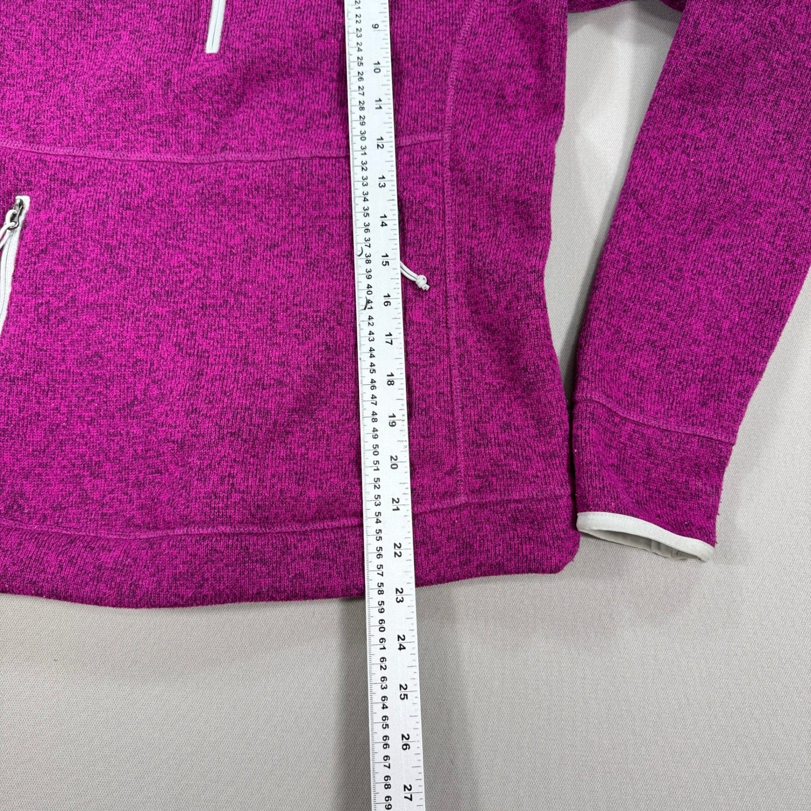 The North Face Pullover Hoodie Half Zip Womens Medium Purple Zipped Pockets